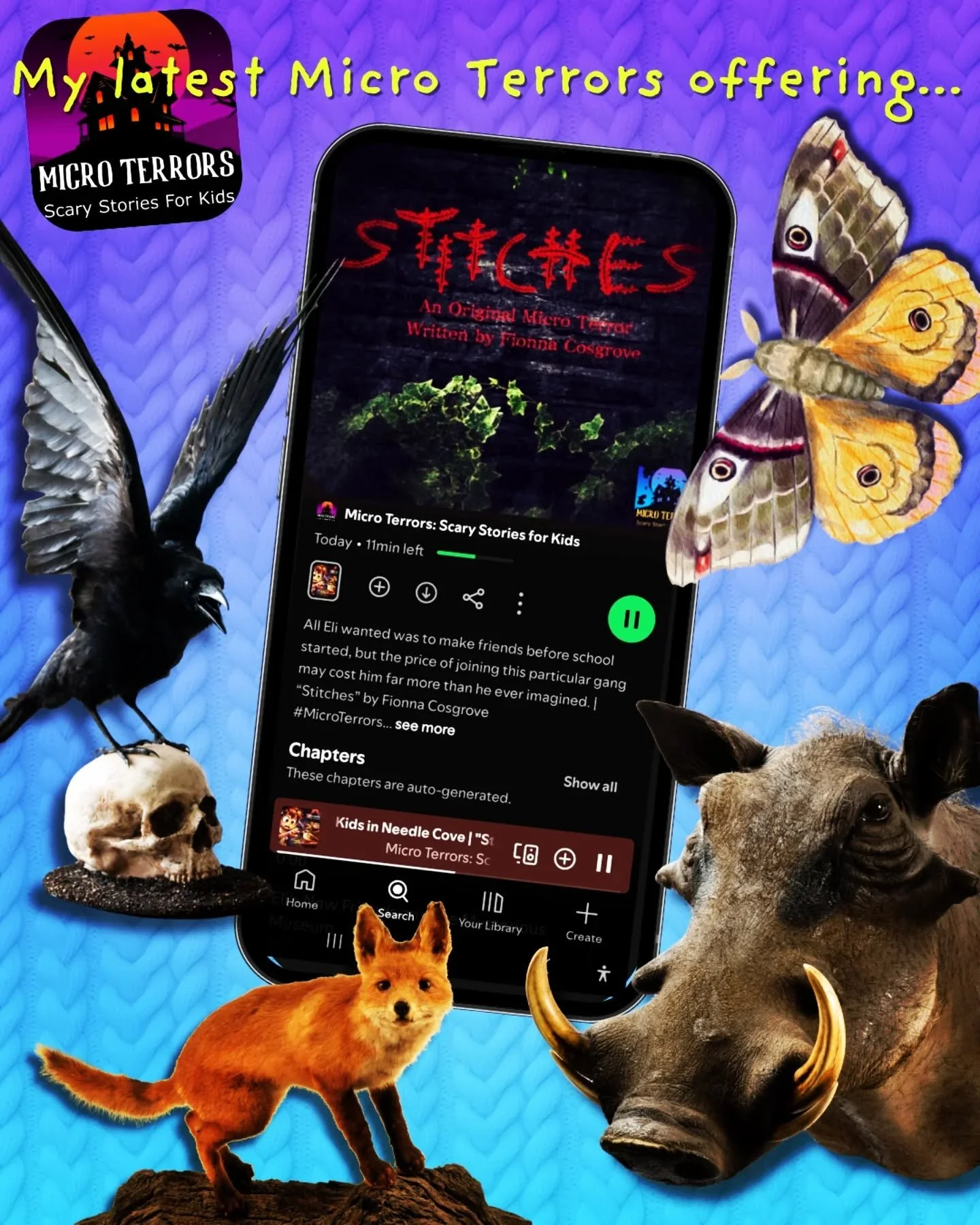 My latest offering to the awesome @microterrors podcast 🎧 "Stitches"
.
Inspired by my love for the Guildford Natural History Museum (caveat, the owners there are lovely, and absolutely not like Mr Malcolm in this story) and all the taxider