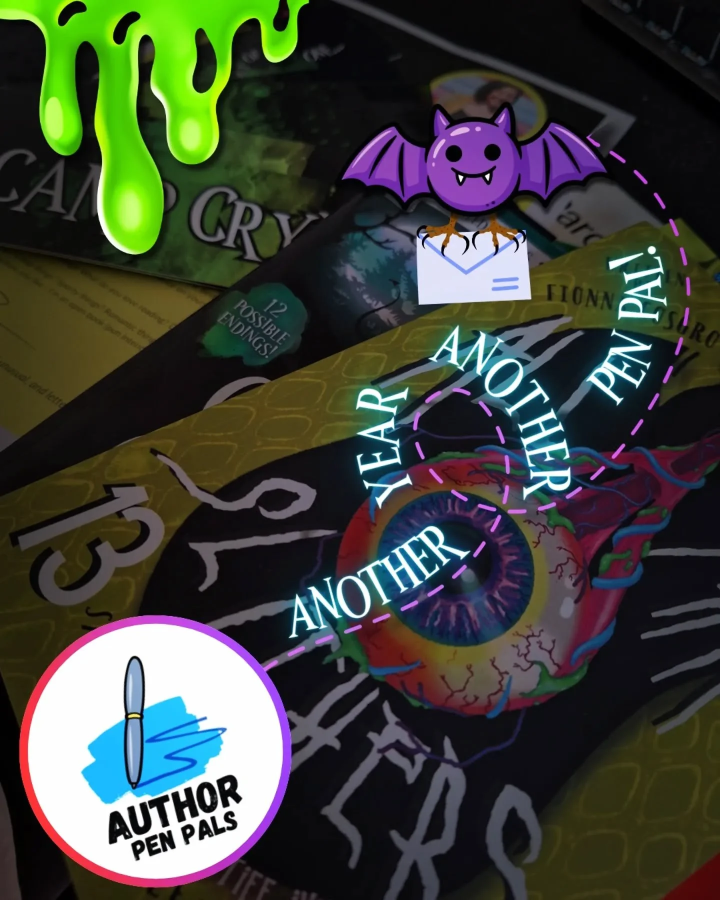 🦇 Another year, another set of pen pals, through the @authorpenpals program 🦇
.
There are few occasions where, as writers, we actually get real time (well, snail mail time) conmection and feedback from our ideal audience, but this program is litera