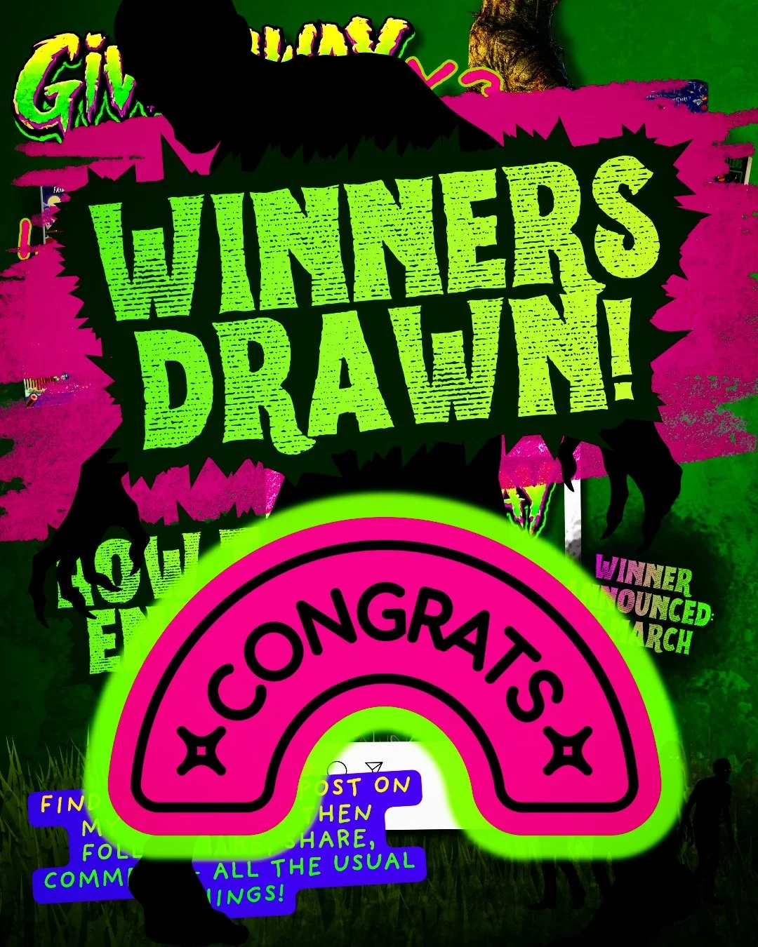 Massive shout out to everyone involved in the mass giveaway! The winners have been drawn and announced on my stories, congrats @dastardly.reads , @jess.galatola and @faynzeh1 !
.
Everyone's packs will be shipped out this week 💫
.
🧟&zwj;♀️ Keep your