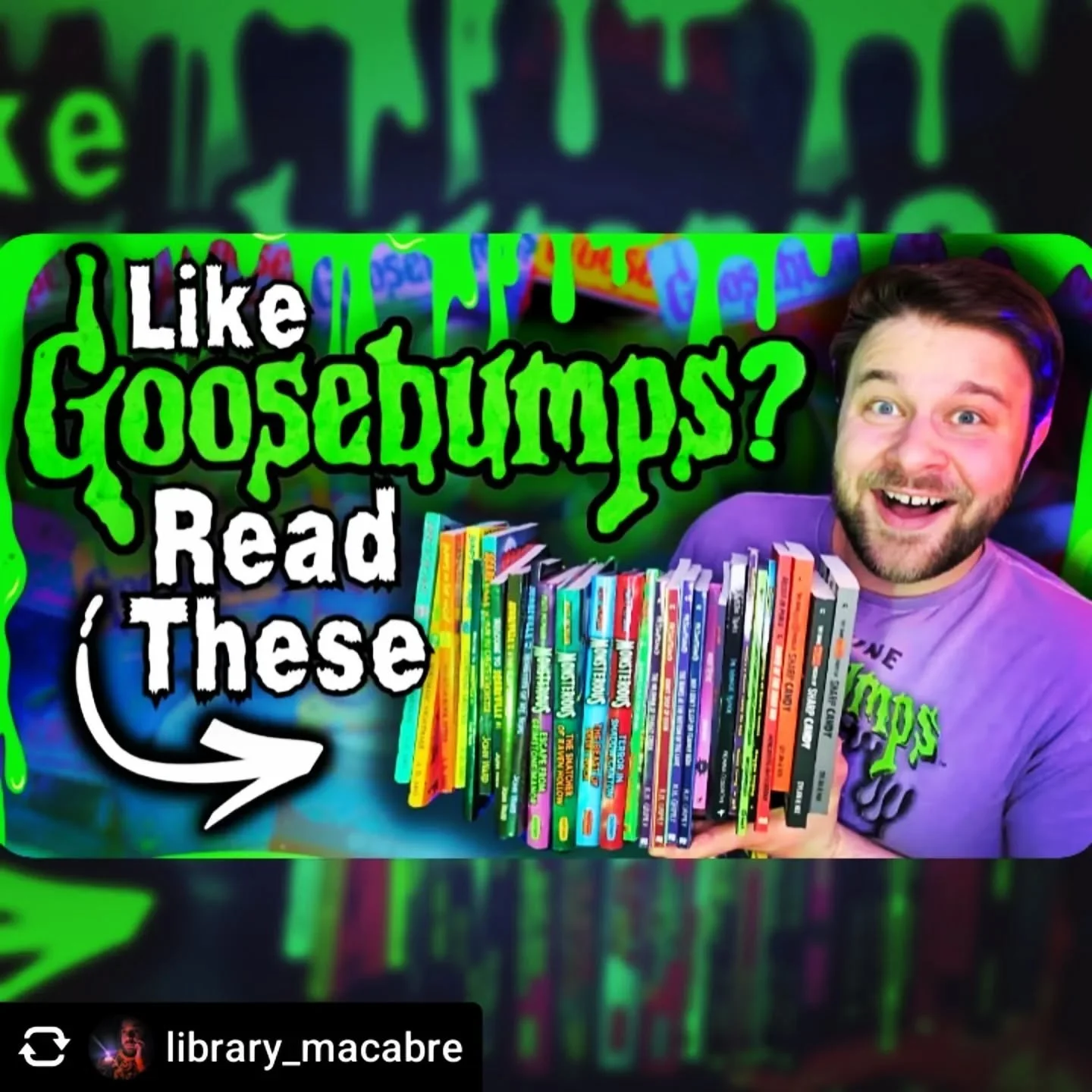 Oh man, what a way to wake up this morning!
.
Me and my son have been diving into Cameron's youtube channel, so much so that at a recent markets my son pointed at all the goosebumps books and said we've seen them all on TV with the book guy 🥹
.
So, 