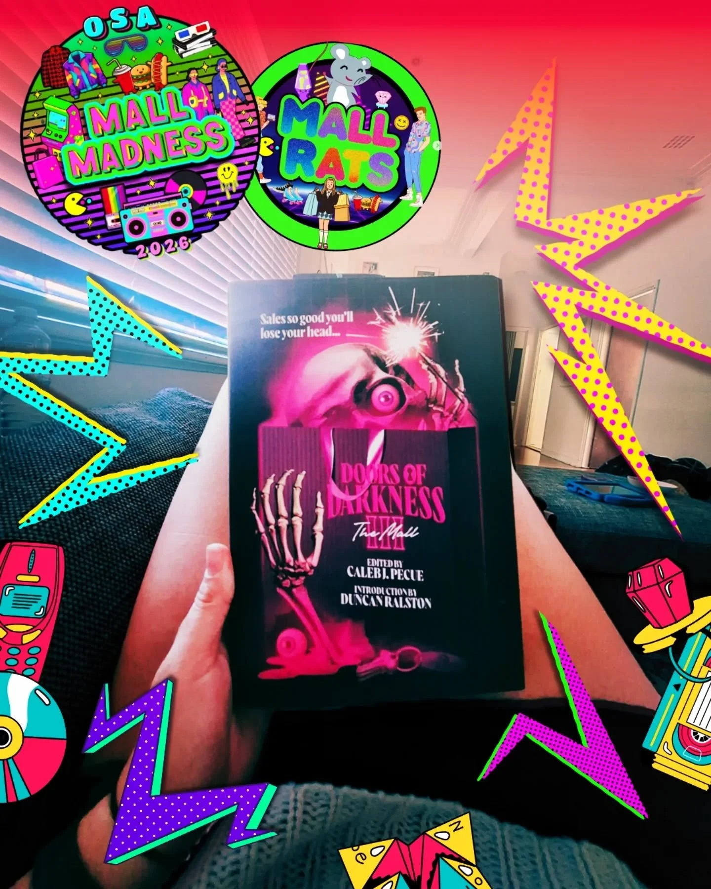 After feeling a little weighed down as of late, ive been really looking to kick off @oldschoolapril 2026 Mall of Madness with a nostalgic read, and what better than @terrorcorepublishing Doors of Darkness. Ive had this on my shelf for a little while 