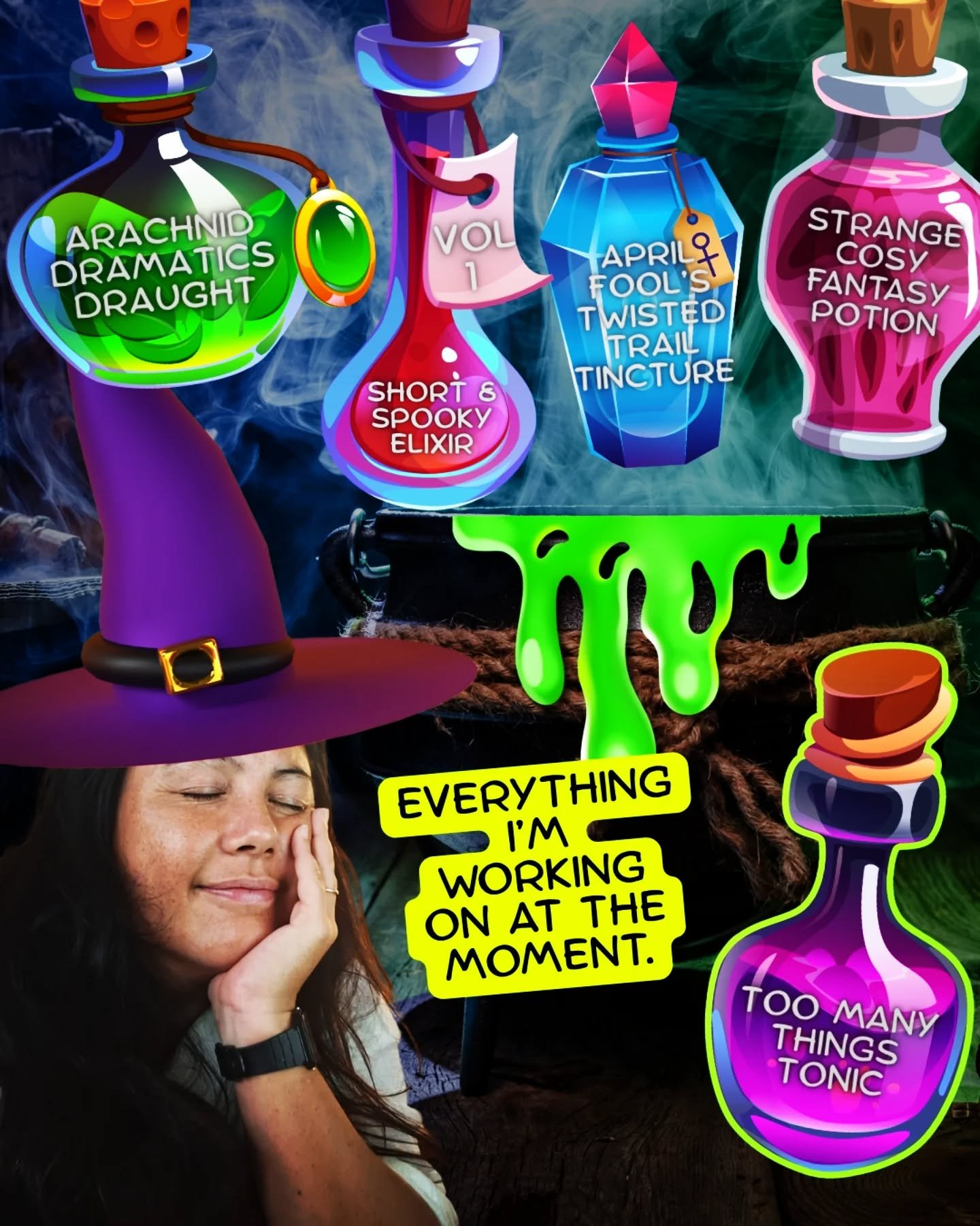 🧪 TOO MANY THINGS TONIC 🧪
.
Im actually trying to force myself to slow down. Or at least to take the pressure off. Im not racing anyone. Theres no race. There isnt even a finish line.
.
🕷 - this was a fun one to write. Felt like it took forever, b