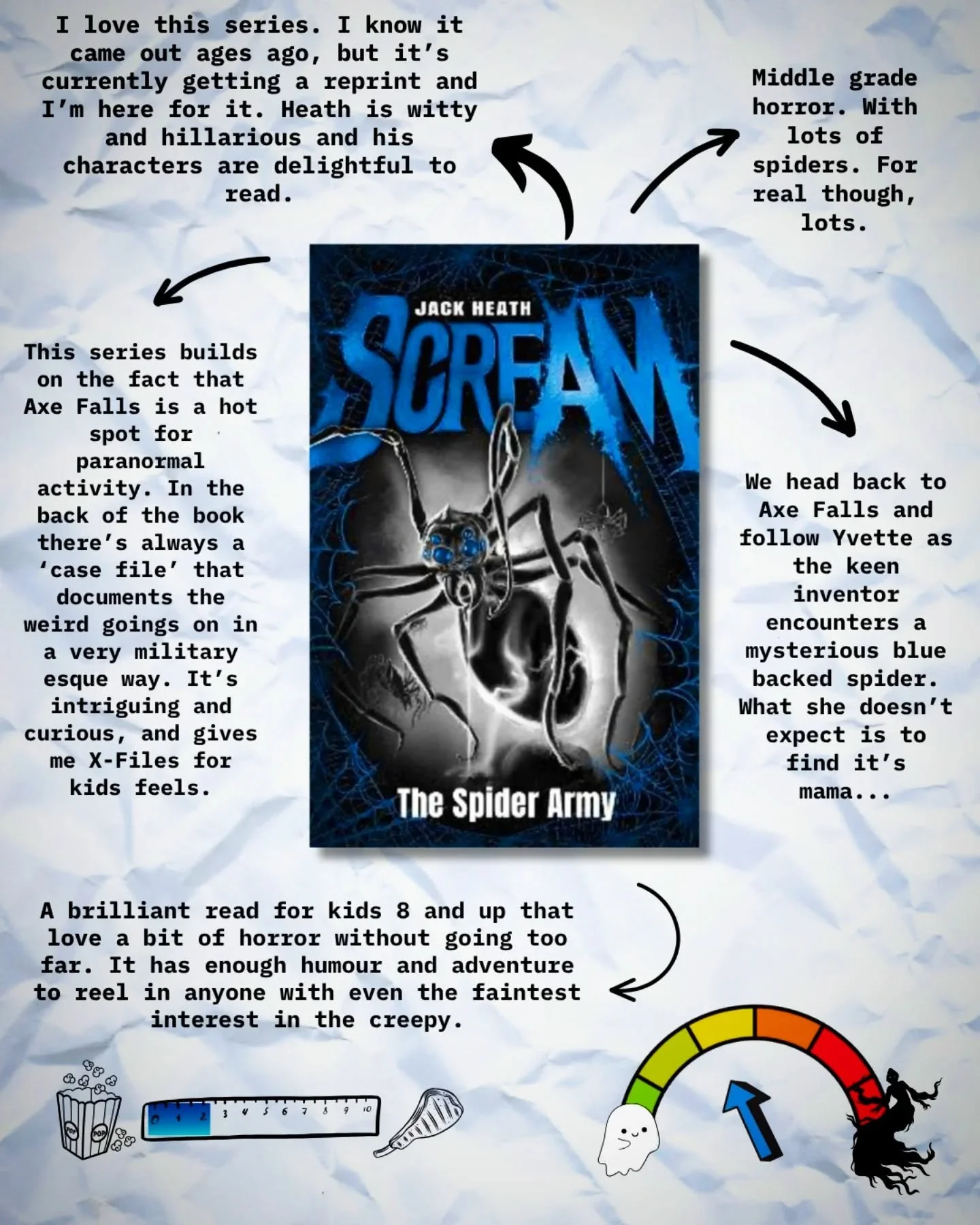 🕷 THE SPIDER ARMY 🕷 by Jack Heath.
.
Book #2 in the series, and another banger. I know these were published somw time ago, but theyre in the middle of a reprint, and im here for it. 
.
I love this series, its witty, fast paced, deliciously creepy, 