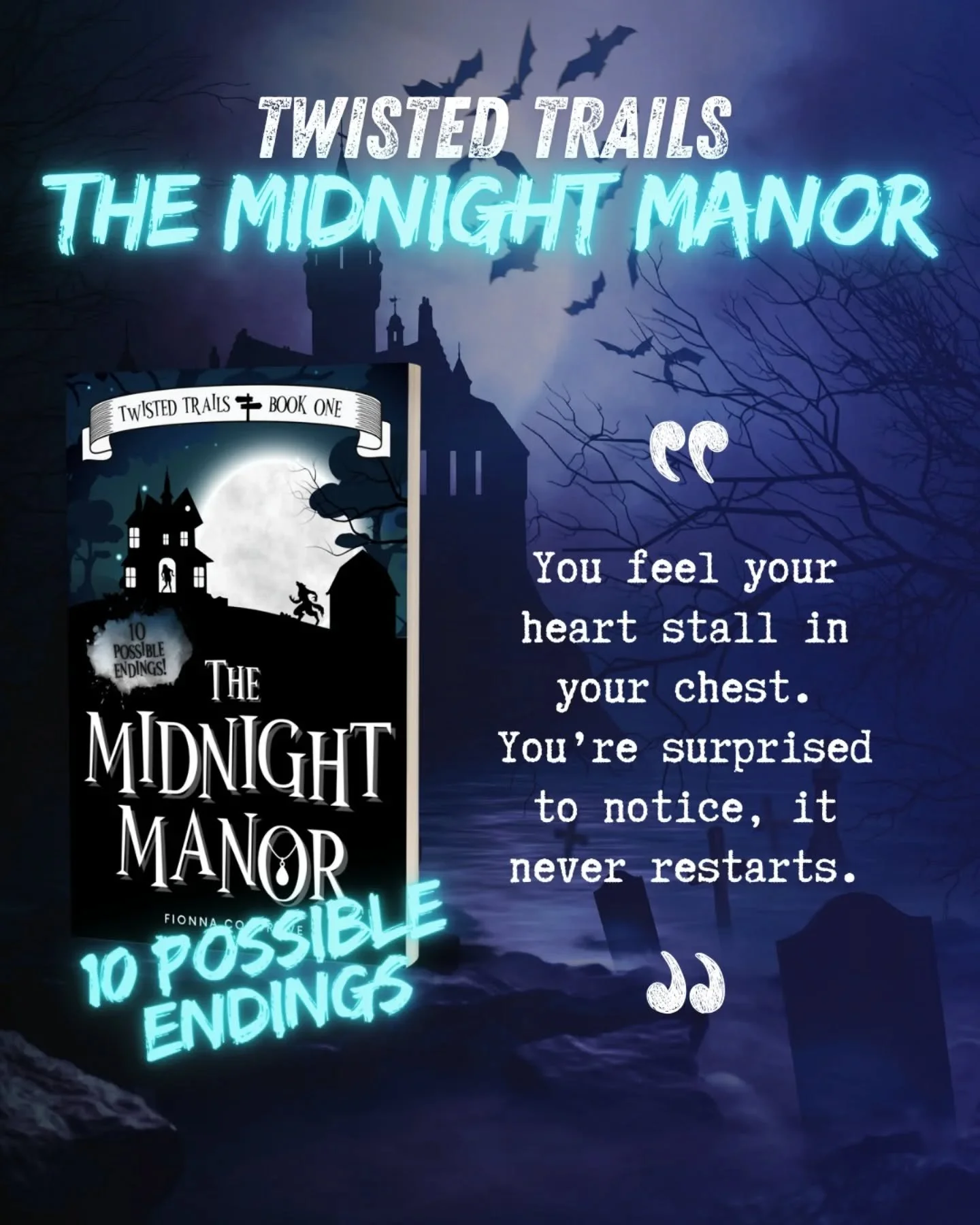 🧟&zwj;♂️ The Midnight Manor 🌙 
.
The first book i ever self pubbed, and still the one that gets the most attention 3 years on 🖤
.
I aimed to write a cheeky young readers choose your path story, no longer than 7k words. And then it just kept going,