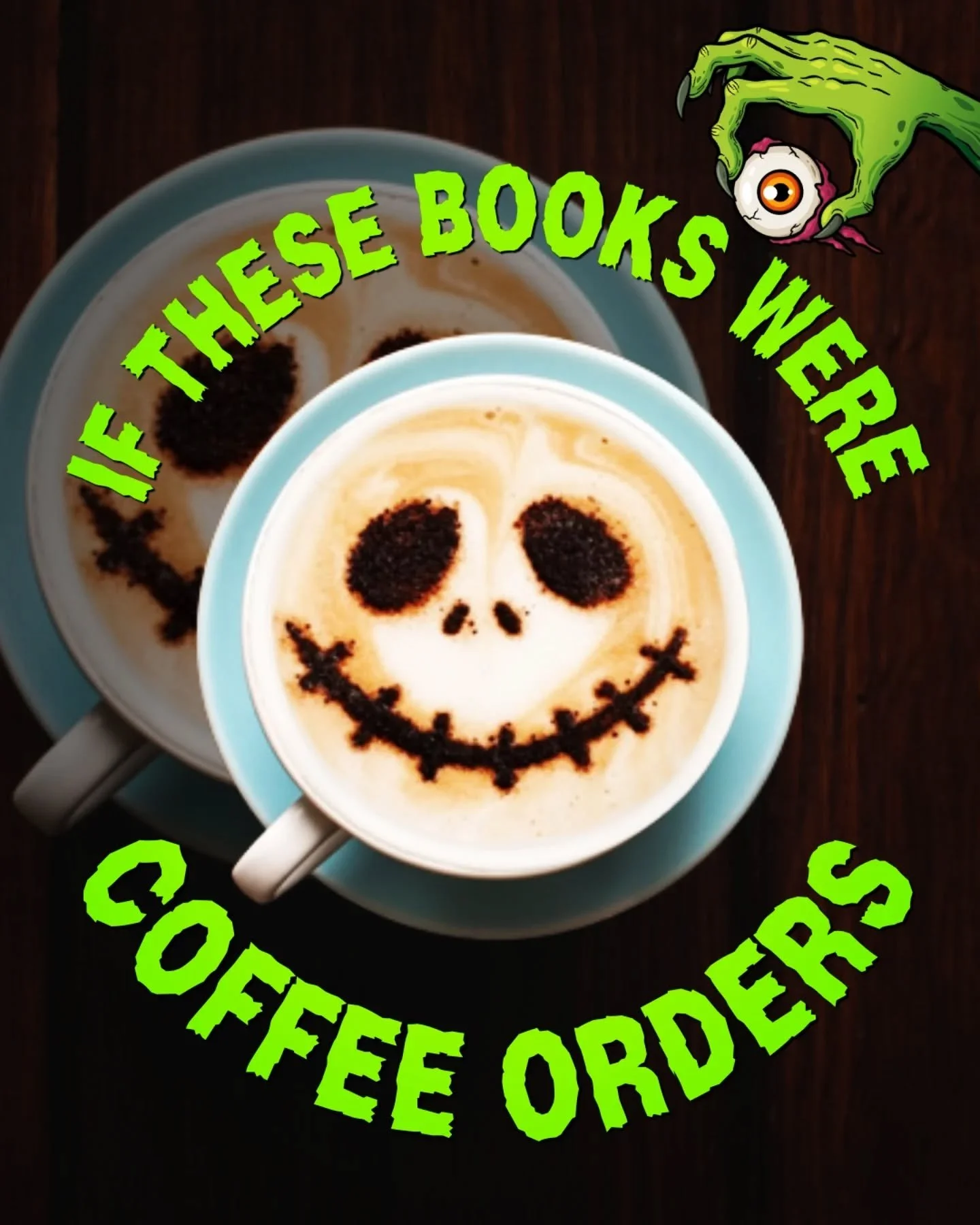 My actual coffee order:

Decaf cappuccino, oat milk, one sugar.

☕️ 

Currently reading Camp Murderface and every time I dive back in its like ive downed a cold brew on steroids. The writing is so quick sometimes my sleepy brain gets all tangled. But