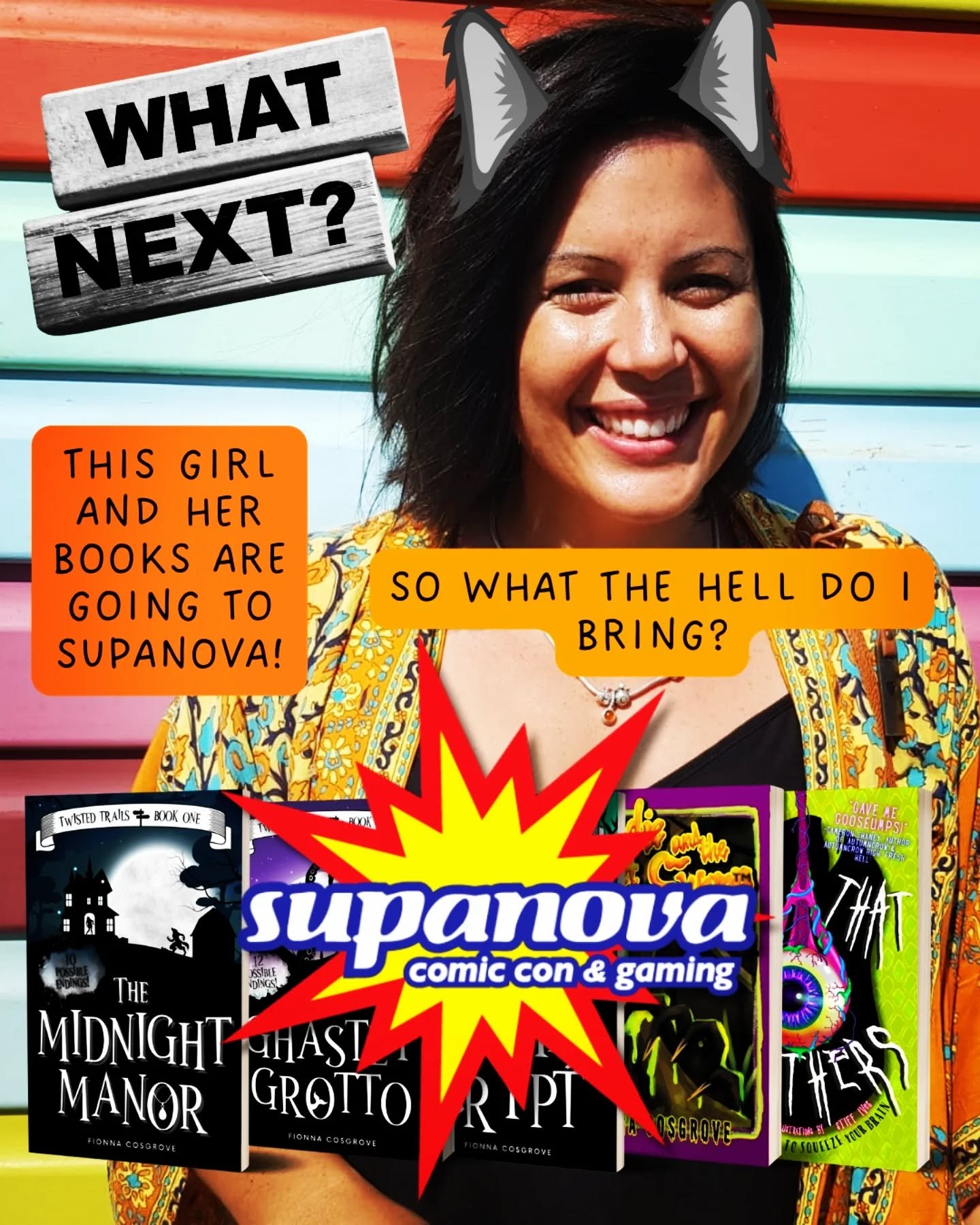 🌟 Your girl's going to @supanovaexpo to sell her books! 🌟 
.
And i need to know what the hell im supposed to bring? 
.
Ive never been to Supanova before so im not entirely sure of what other book sellers are doing
.
Should I bring prizes?
A discoun