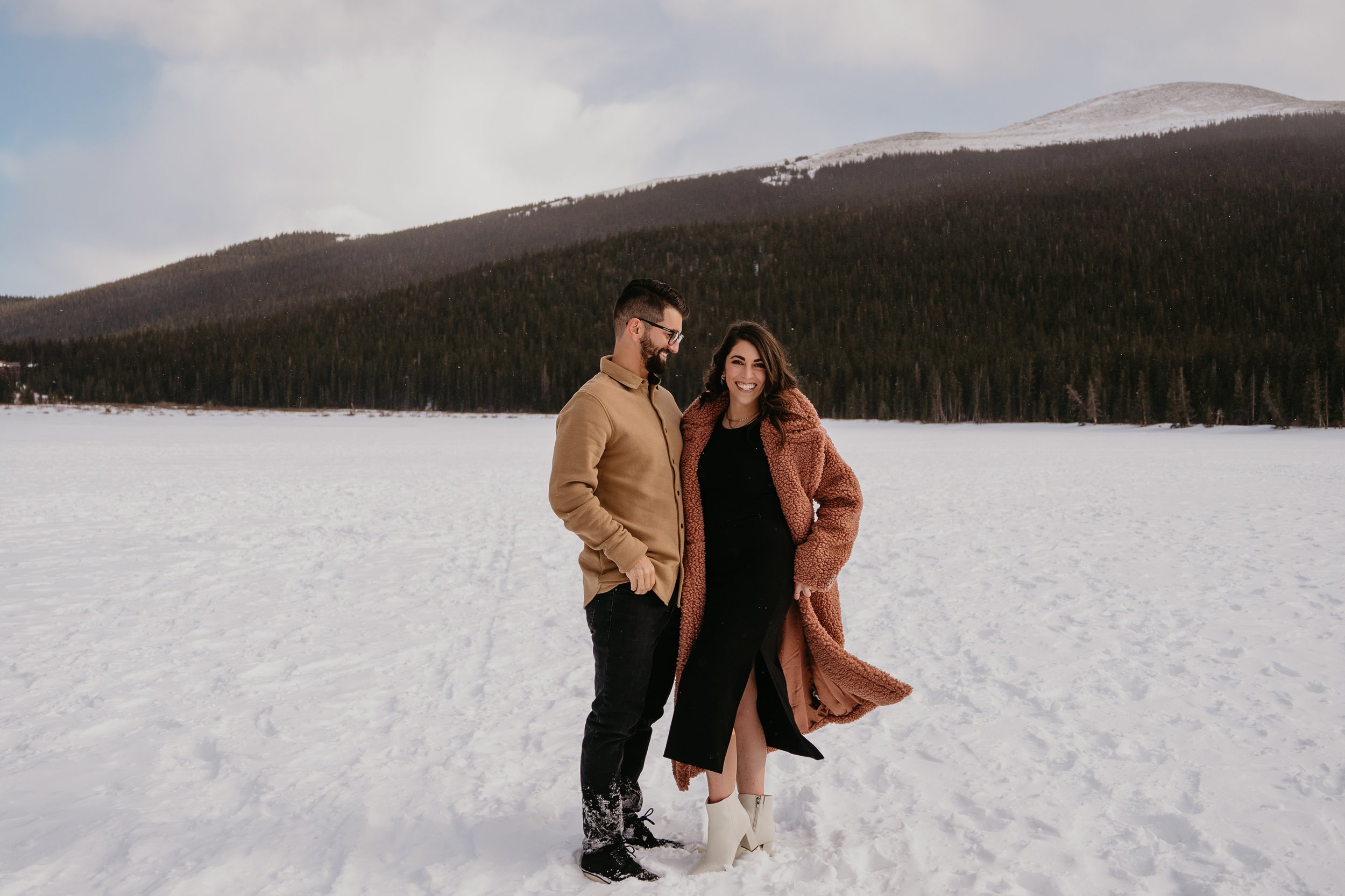 Winter Echo Lake Engagement