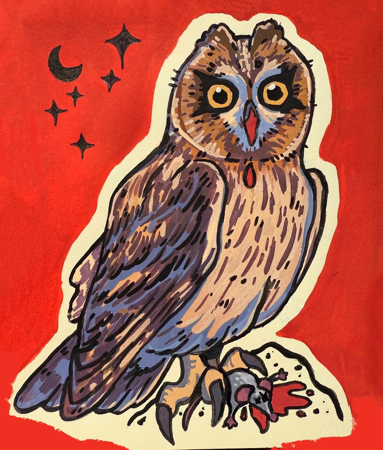 Short-eared Owl, Gouache Sketchbook 2025