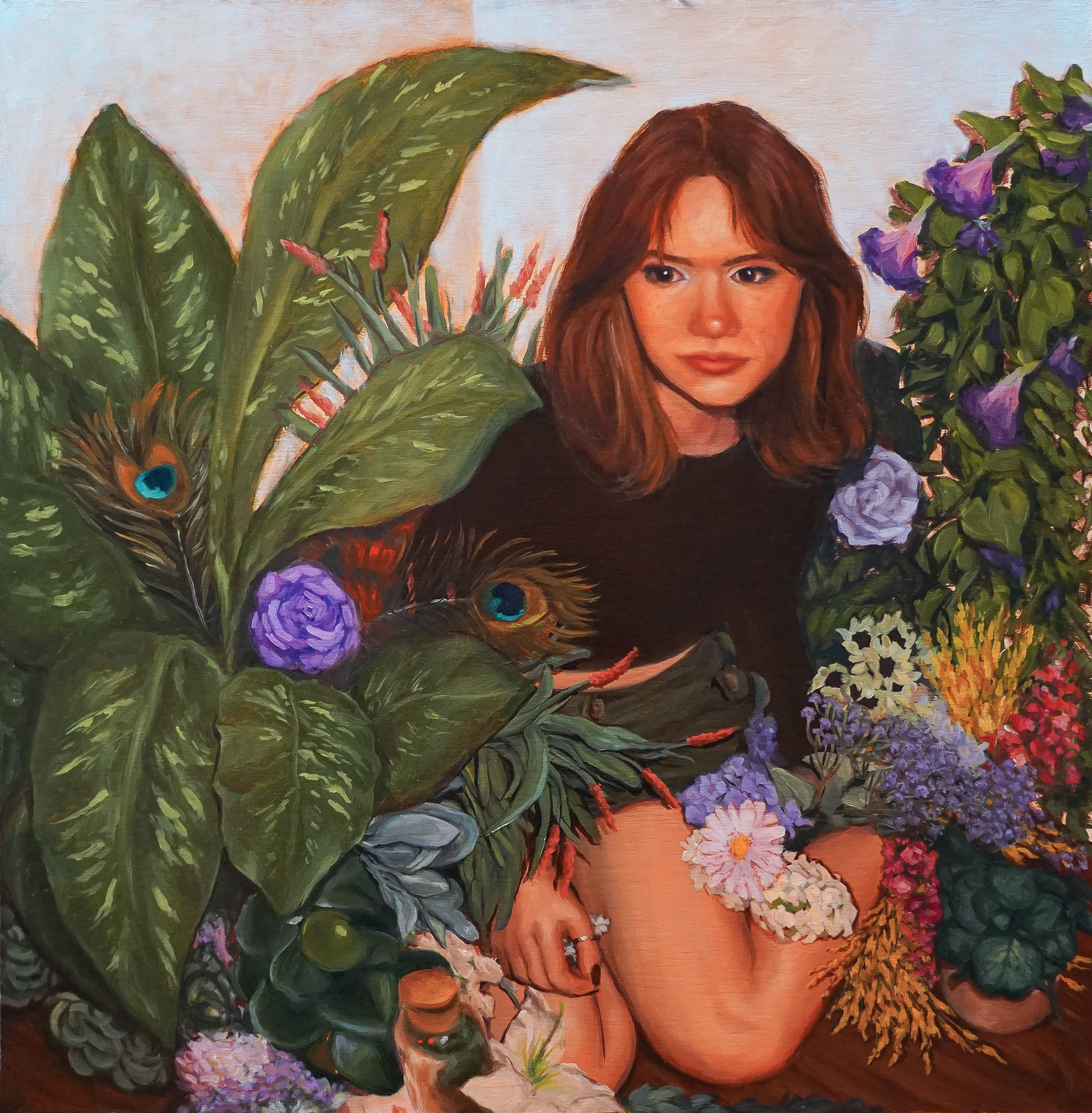 Sitting in the Flowers, Oil 2023