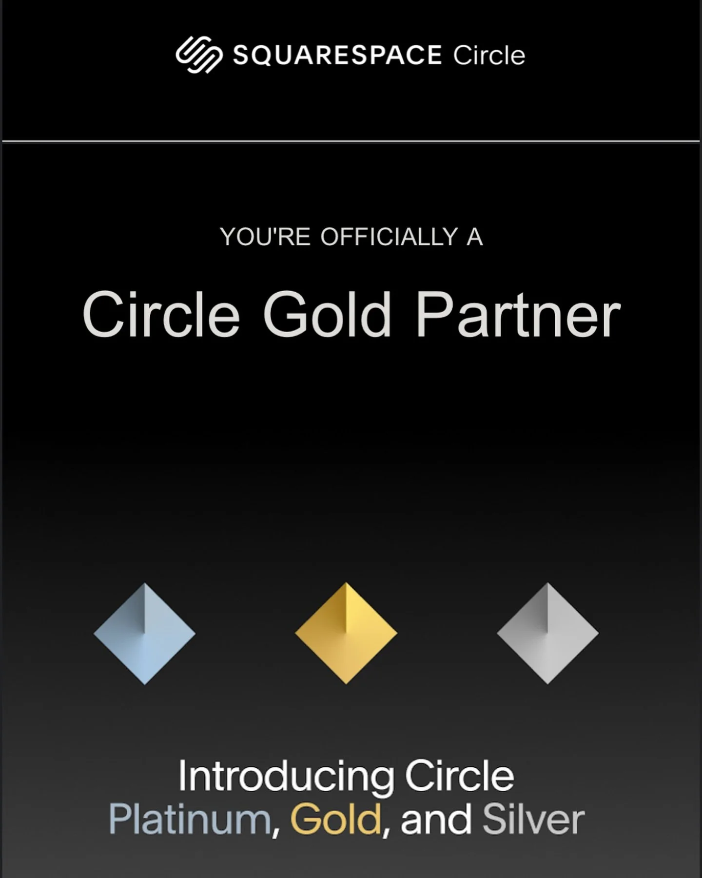 I&rsquo;m officially a @squarespace Circle Gold Partner

This is one of the brand-new tiers for top Squarespace pros.

But what does this mean for our clients at Studio 113?

- 20% off new hosting subscriptions 
- Extended 6-month trials 
- And so mu