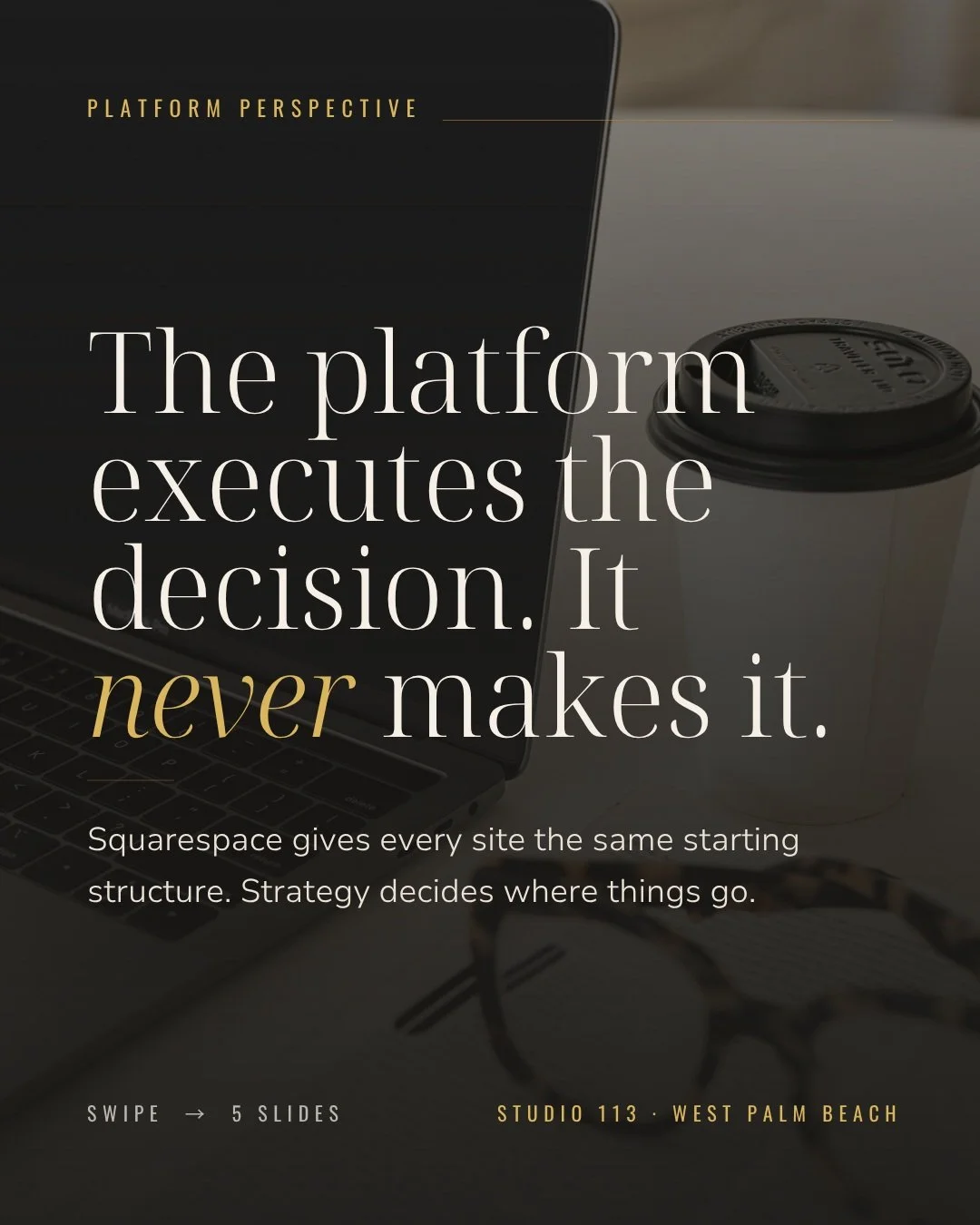 The platform executes the decision. It never makes it.

@squarespace gives every site the same starting structure. Every template starts life as the same set of sections, the difference between two sites built on the same one is the thinking that hap