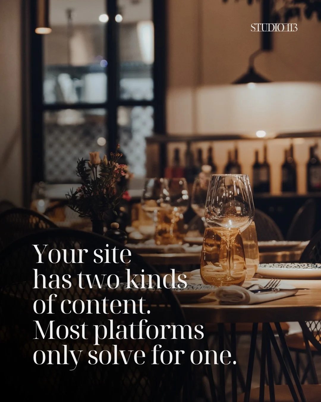 A venue website has two kinds of content on it, and almost nobody separates them.

The first kind is perishable. Hours. Menu. The event on the 14th. The patio closed for repairs. It changes weekly, sometimes daily. If updating it means emailing a des