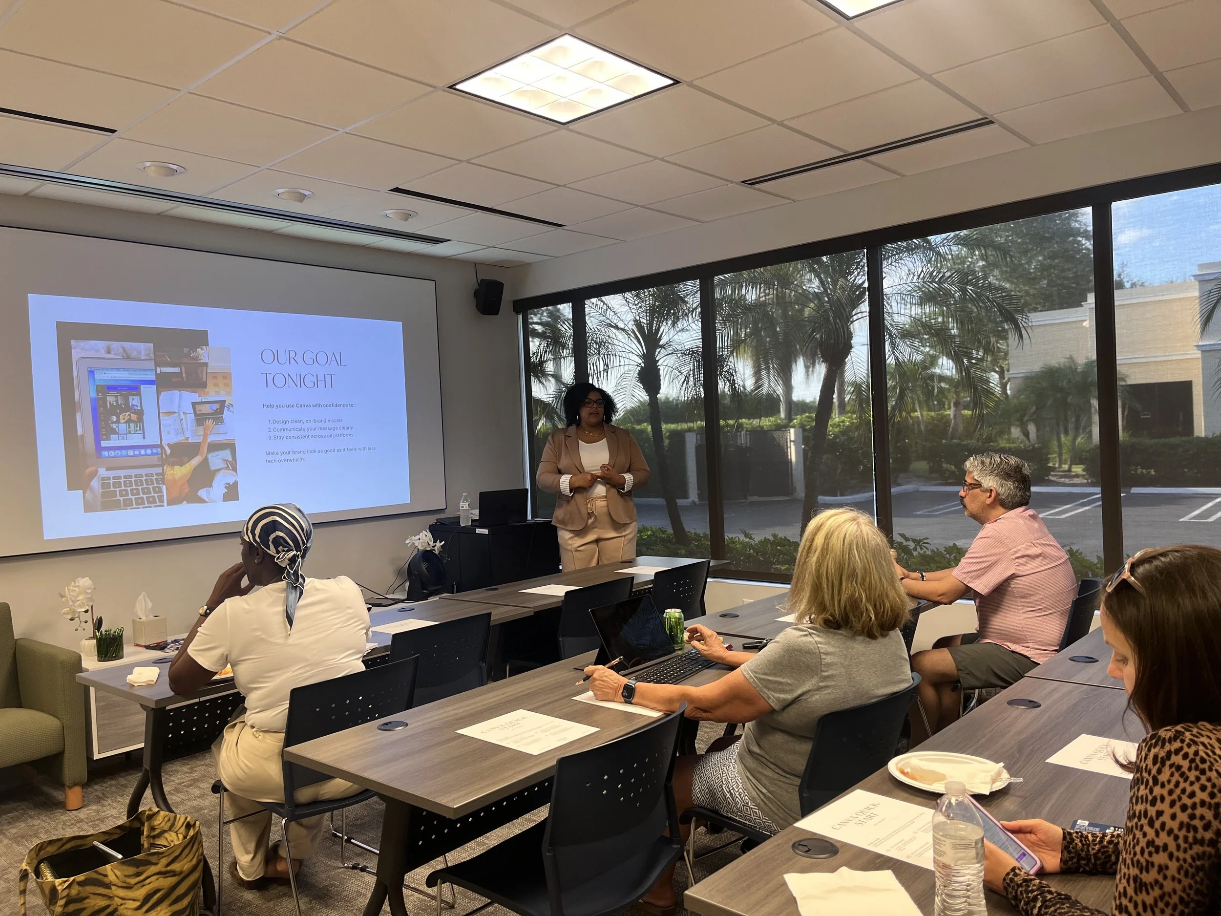 Brittani Millington - speaker and leading a workshop for business owner