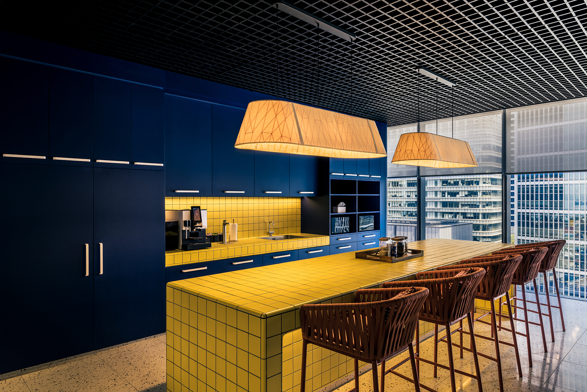 Matthew Shang Design Office (MSDO), led by Matthew Shang and Paul Semple, designed the luxury co-working space The Work Project (TWP) in Singapore.