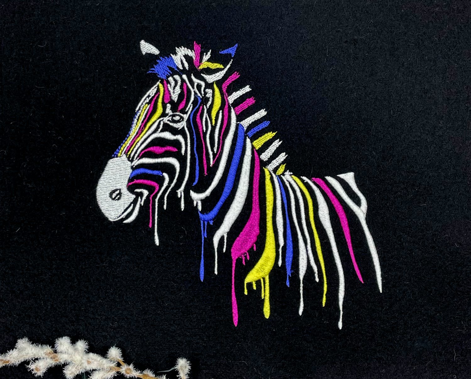 BlanshArt MAchine Embroidery - Animal - Zebra sewn in Primary colours.jpg