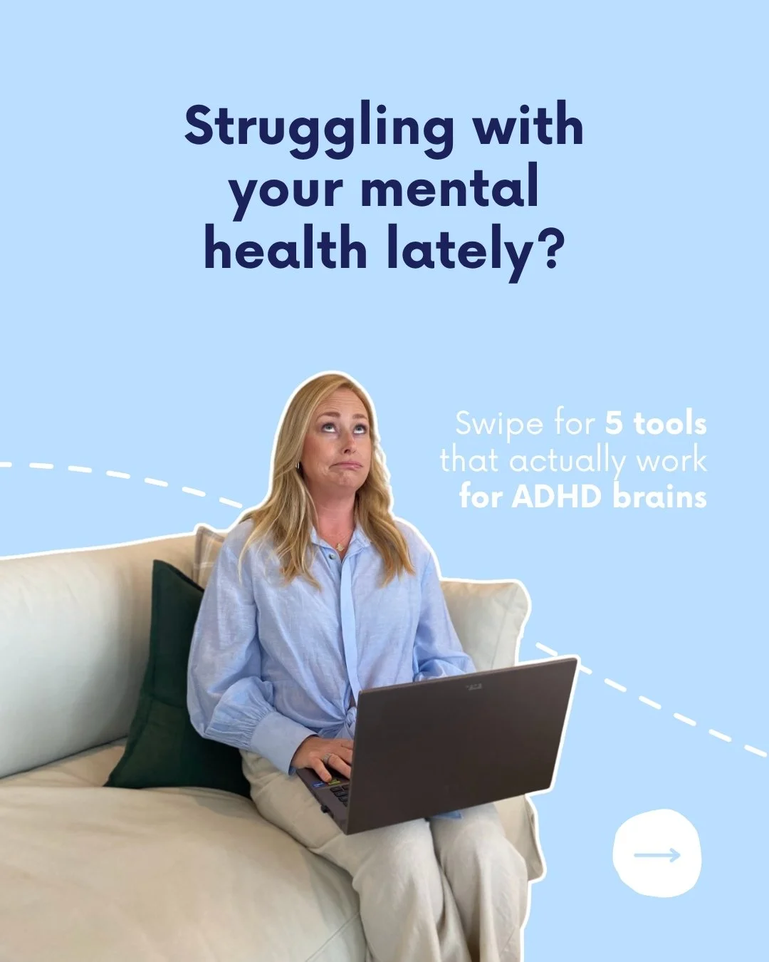 Struggling with your mental health lately?

It&rsquo;s not about &ldquo;trying harder&rdquo;, it&rsquo;s about having tools that actually work for ADHD brains.

Here are 5 practical ways to:

✅ calm your nervous system

✅ quiet your busy mind

✅ and 
