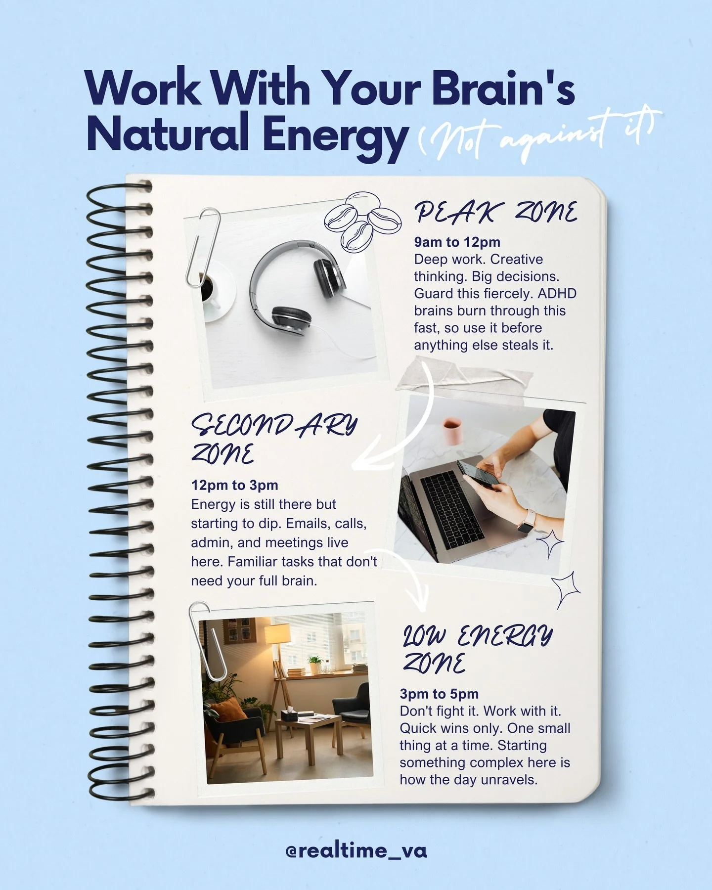 Your brain doesn&rsquo;t run on a to-do list. It runs on energy.

And most people are completely ignoring that.

Every day your brain moves through three natural zones. Peak, secondary, and low energy. The work you put in each one either flows or fig