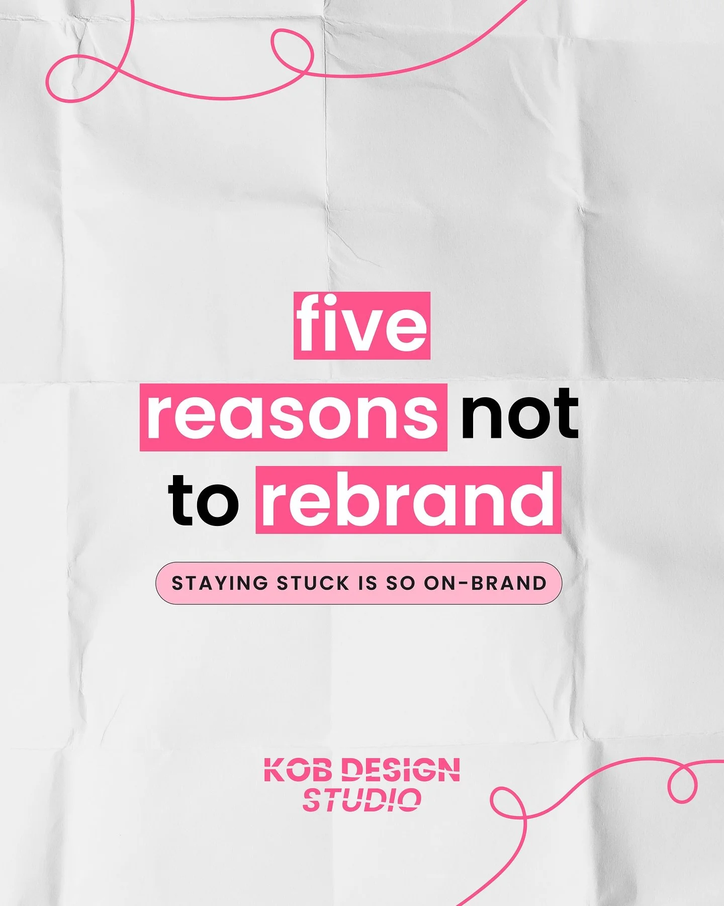 A brand designer telling you NOT to rebrand? 😉

I&rsquo;m on an anti-education wave at the moment, I can say alll the things branding helps with - but I actually think a lot of businesses do know it already, and you have to be ready for the process.
