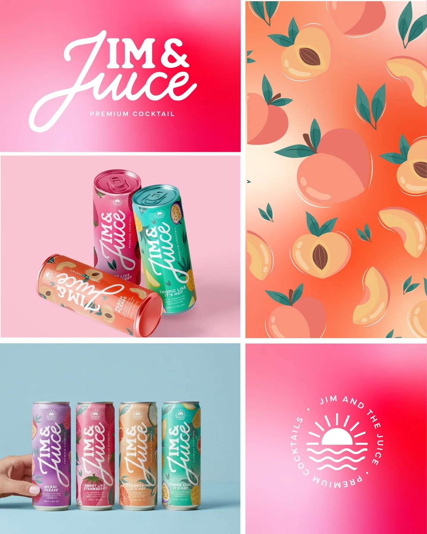 Brand breakdown for this beverage brand 🍸

This (hopefully) shows how every element plays a role in shaping how a brand feels. From the logo and colour palette to patterns and packaging. Individually they create interest, but together they give so m