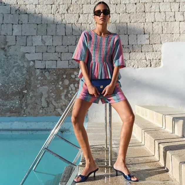 By Bar Bluse Runa in Rainbow Striped