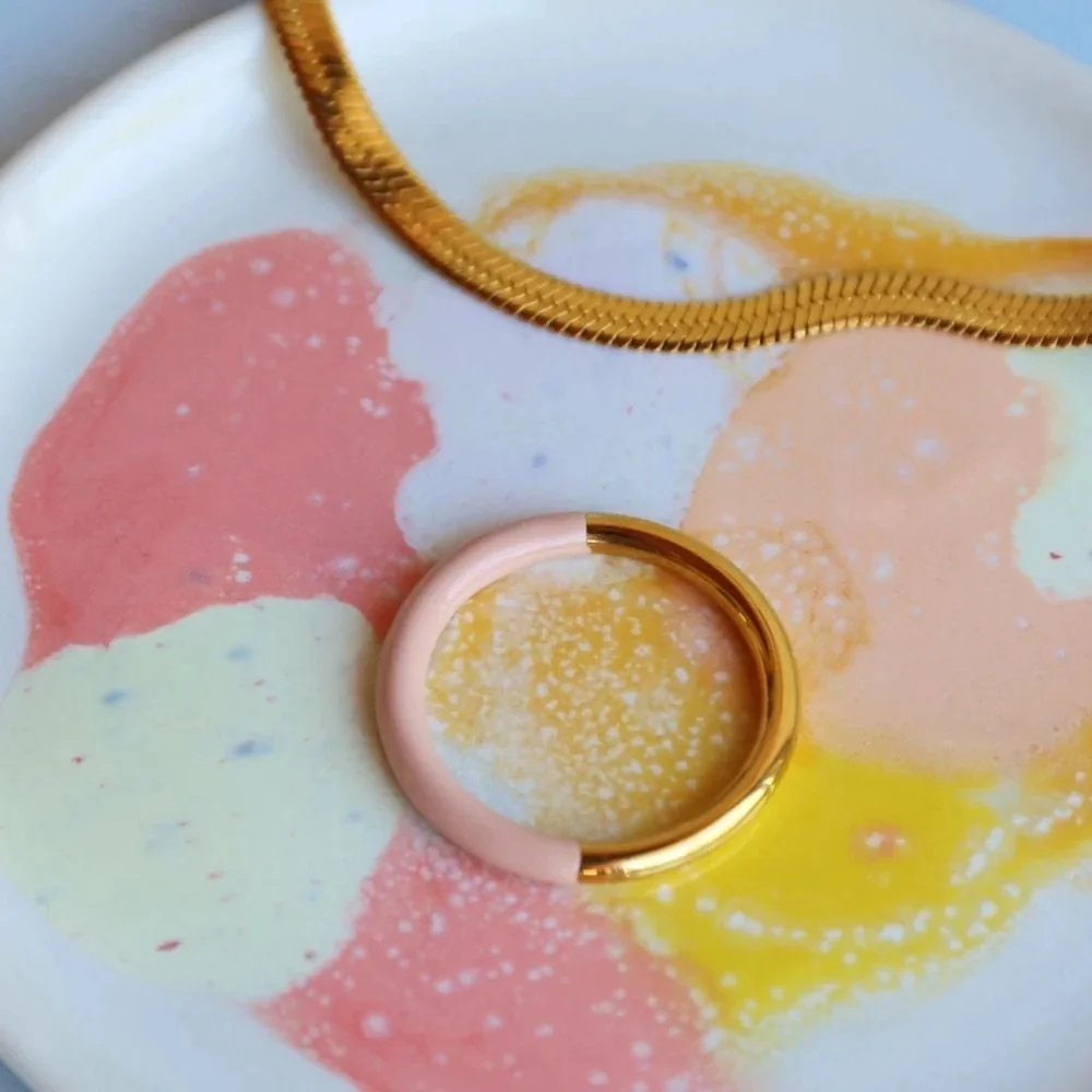 LULU Copenhagen Ring Double Color in Silk Light Pink