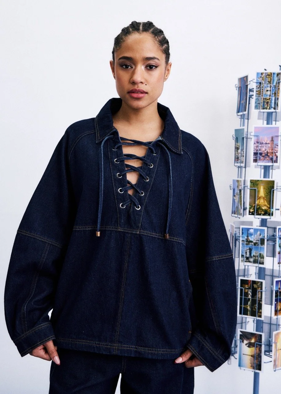 Groß (CHC26611 blouse SORAE-BLEU MARINE-3).jpeg