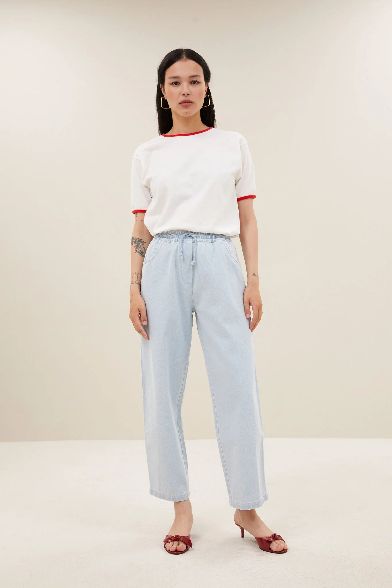 By Bar Shirt Nimes in White / Red