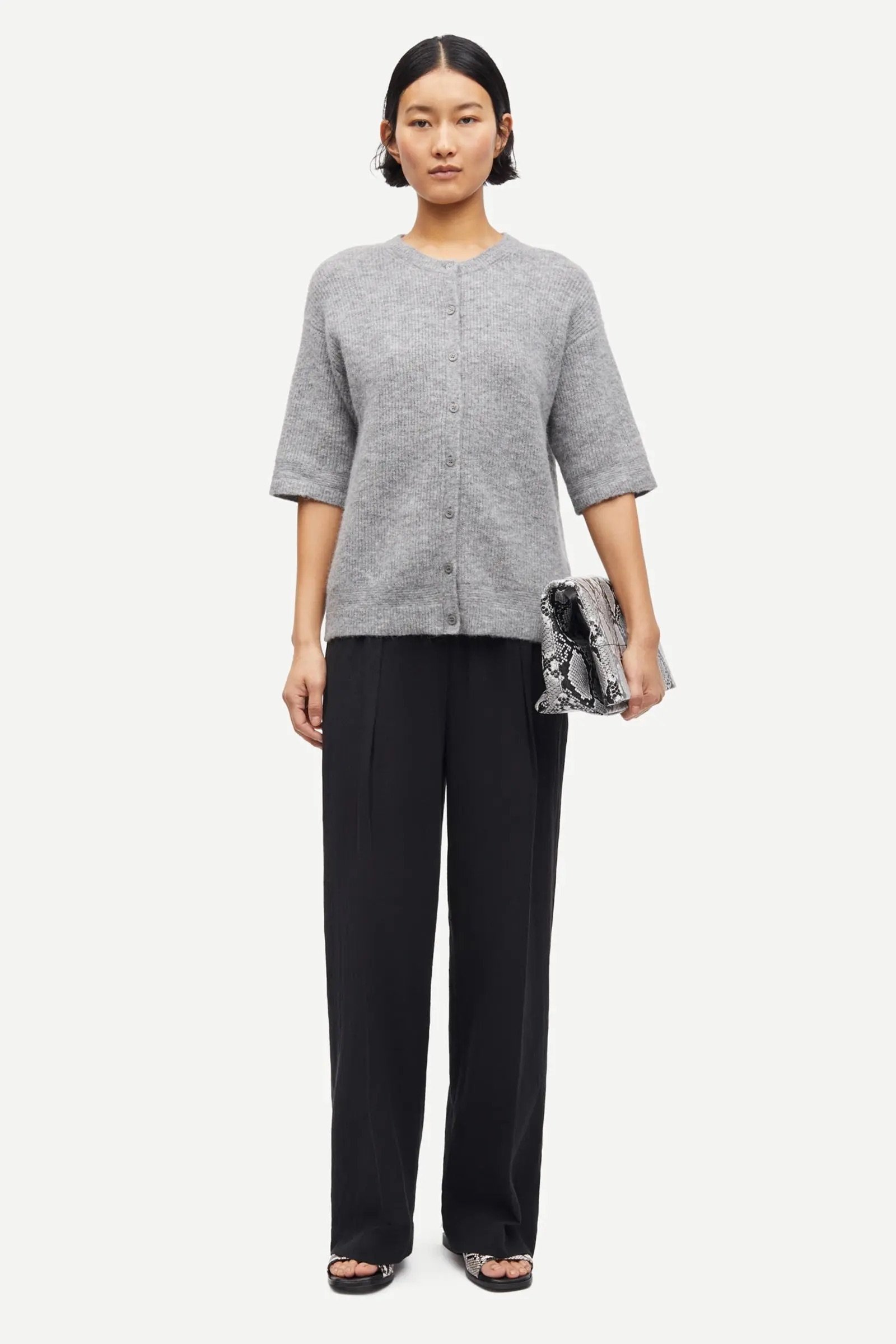 Samsoe Samsoe Cardigan Saanoura in Grey Melange