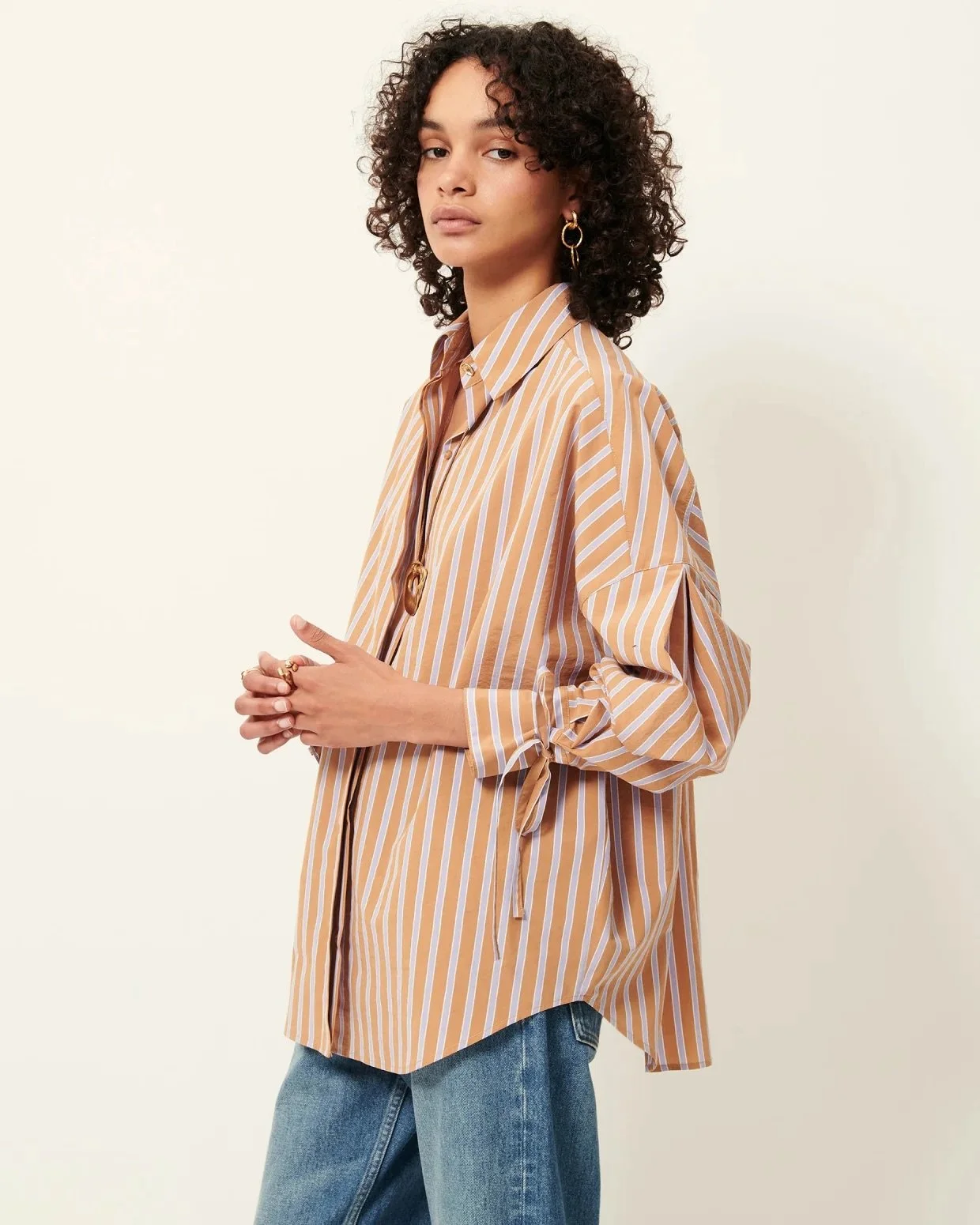 Sessùn Bluse Armando in Lila Glaze Striped