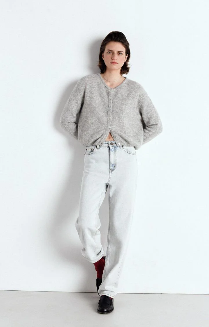 American Vintage Cardigan Vitow in Grey Melange