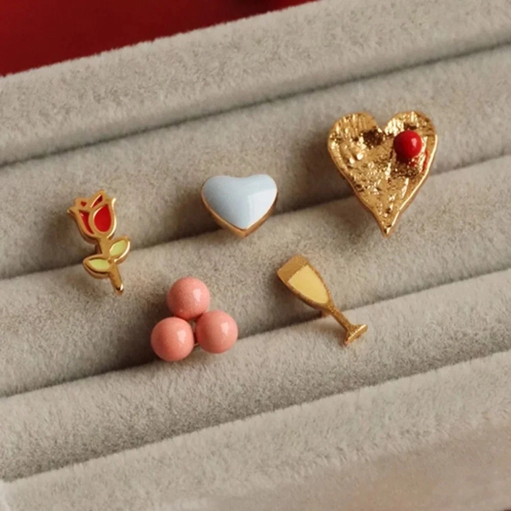 LULU Copenhagen Ohrring Trio in Burnt Coral