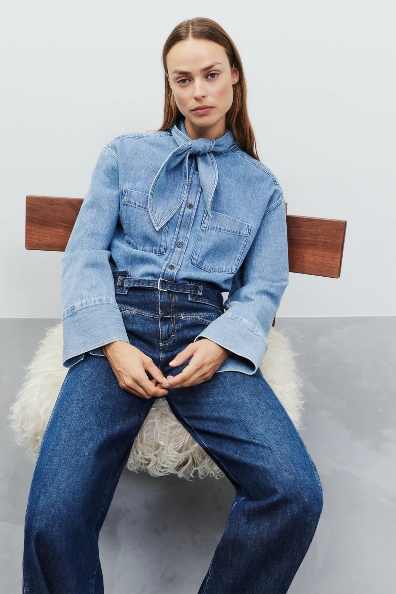 Closed Denim Bluse mit Schleife