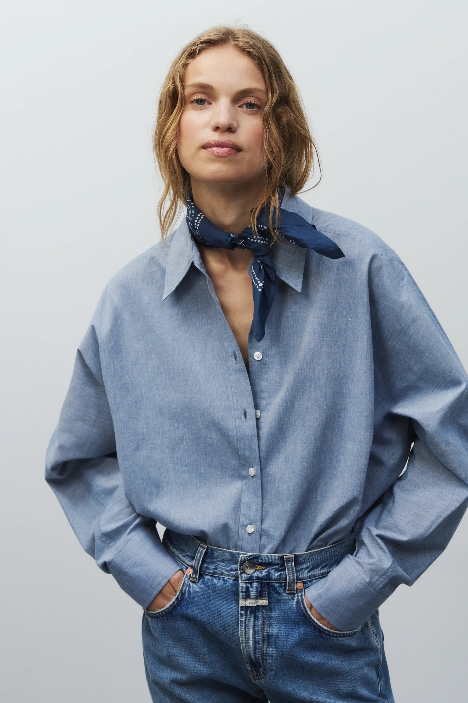 Closed Bluse aus Baumwolle in Eclipse Blue