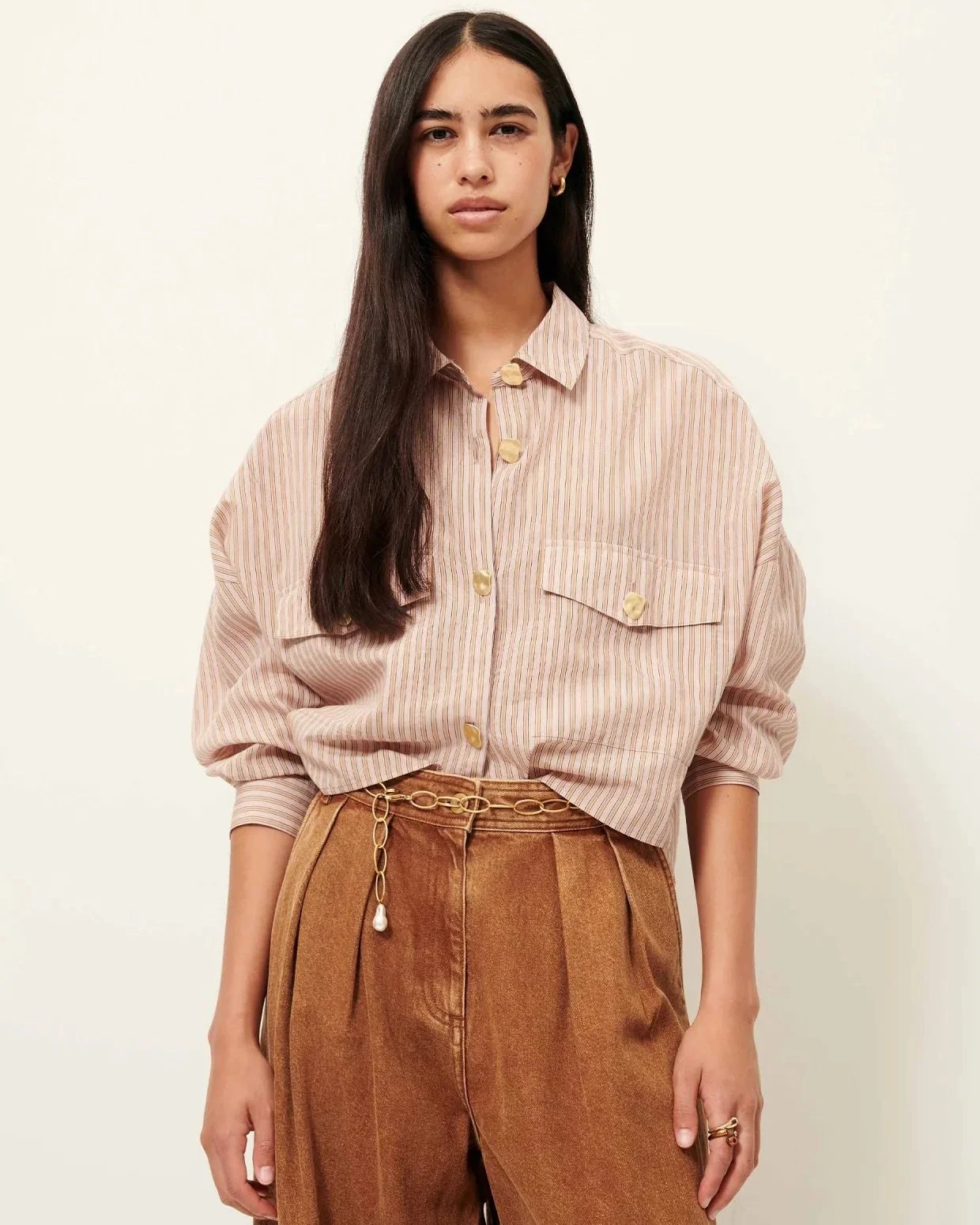 Sessùn Bluse Balanca in Rosa Sand Striped