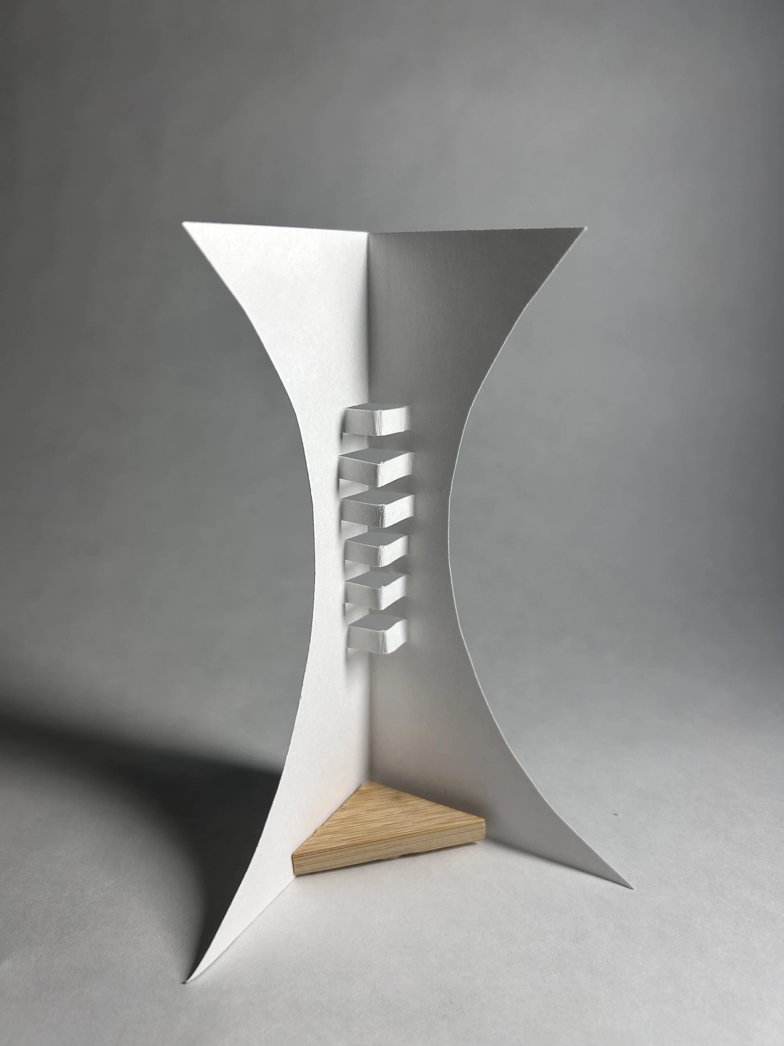 folded paper with base. 5" x 3" (2026)