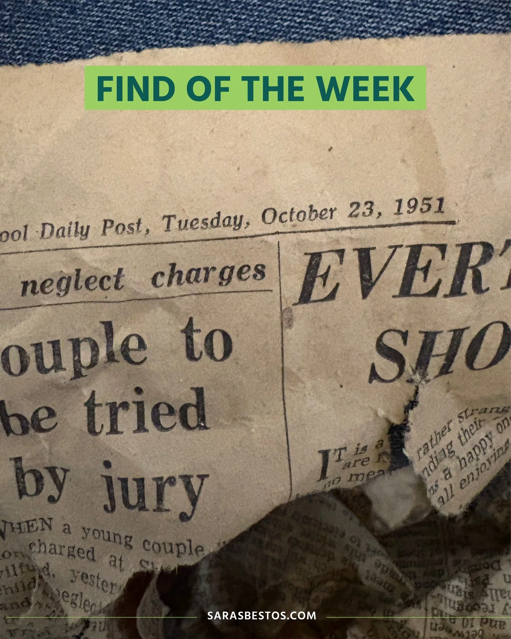 Find of the Week: A newspaper from 1951 tucked under old floor tiles! 

Renovation time-capsules are real &mdash; and asbestos works often reveal them because we carefully peel back layers instead of ripping through.

Other curios we (and plenty of t