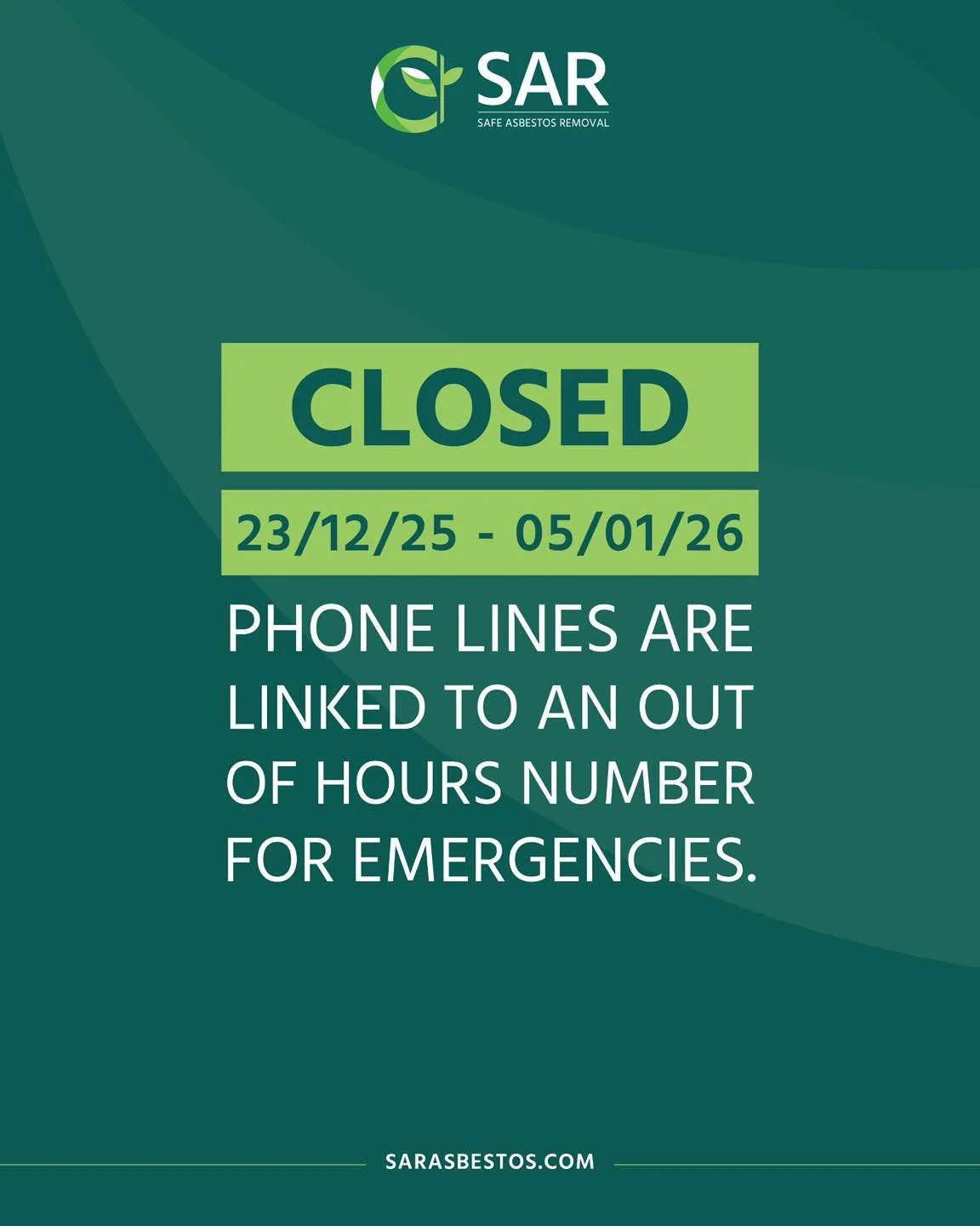 We are now closed everyone. Back open on 5th January.