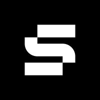 A black background with a stylized white number five.
