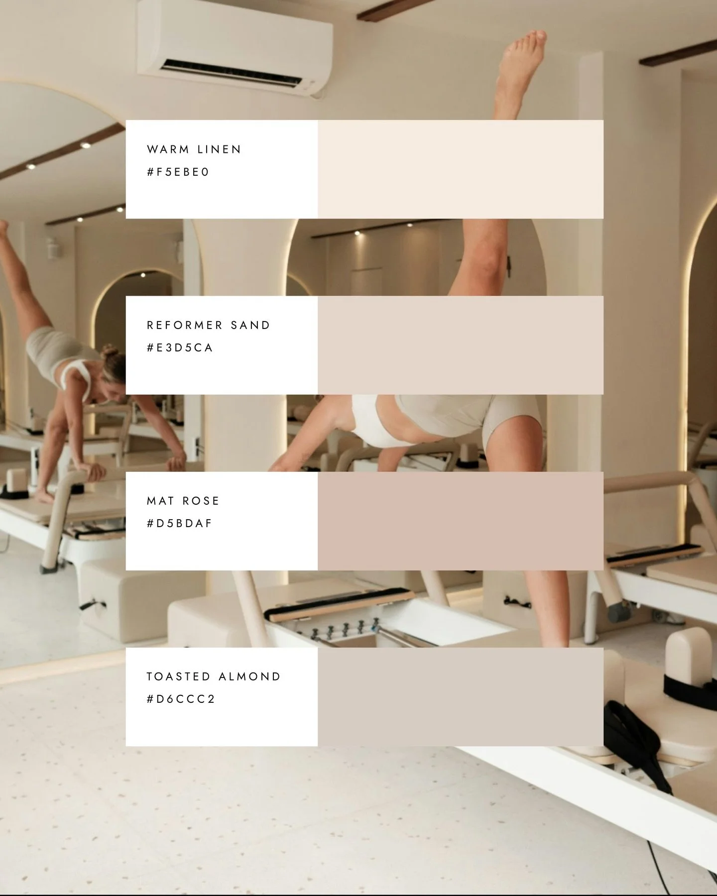 A collection of palettes designed so you can choose your perfect brand colors. From soft, calming neutrals to gentle pops of color, each set reflects a mindful, grounded energy for your wellness brand.

[branding, wellness, coaching, Pilates, fitness