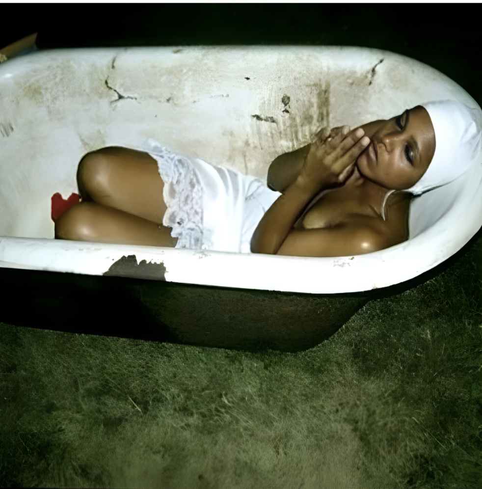 La Femme Que N'existe Pas. Brenda Torres-Figueroa. 16x16", Photograph of performance, 2000.