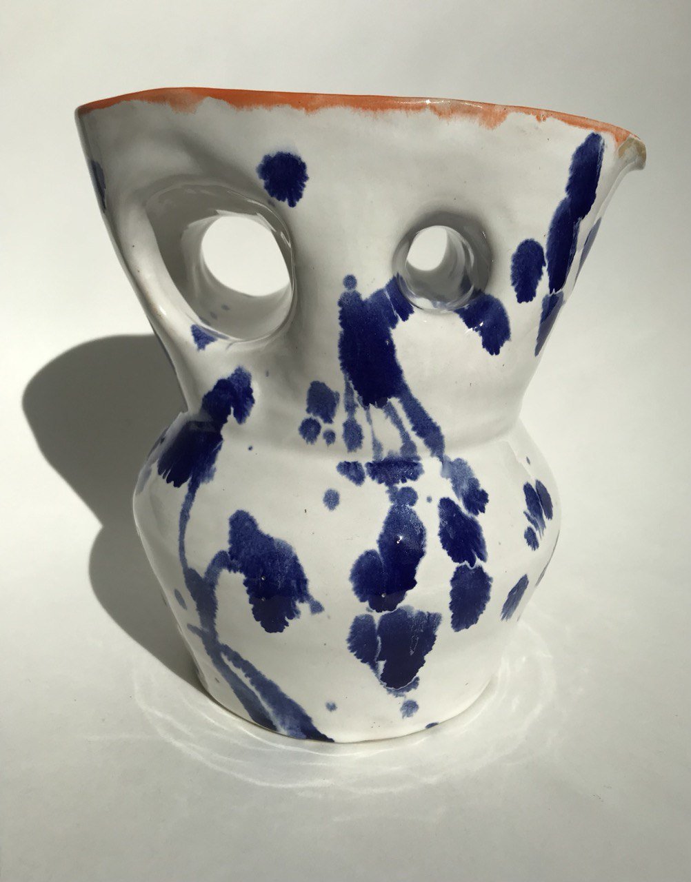 Soneware (1150°) orange, blue, white glaze 2020