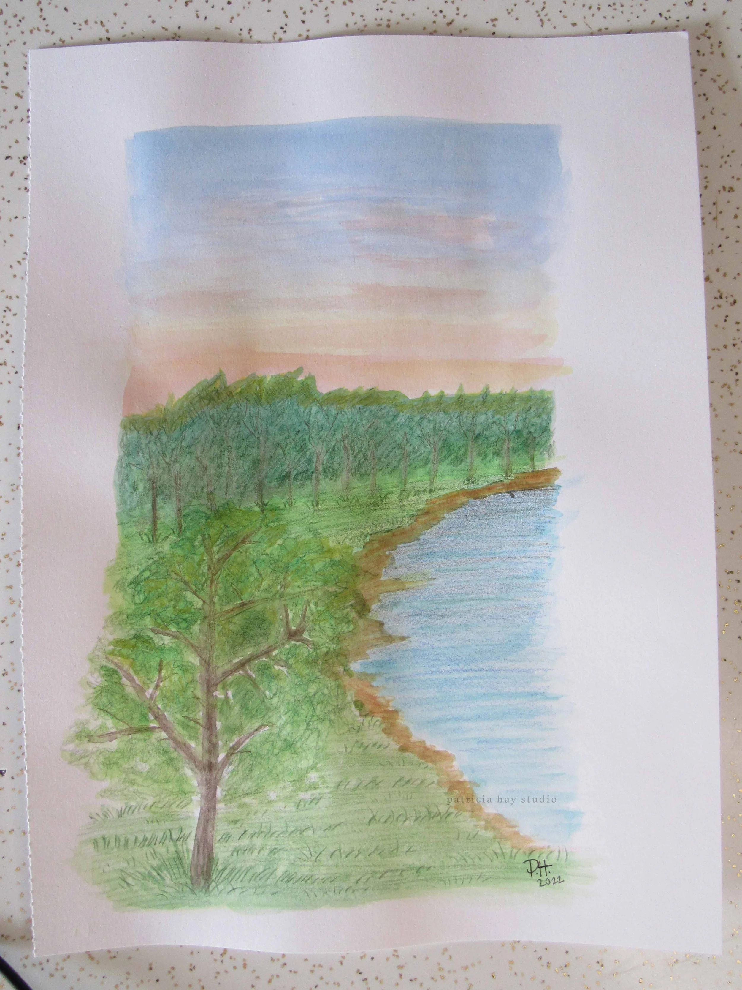 9 x 12 Watercolor, Colored Pencil