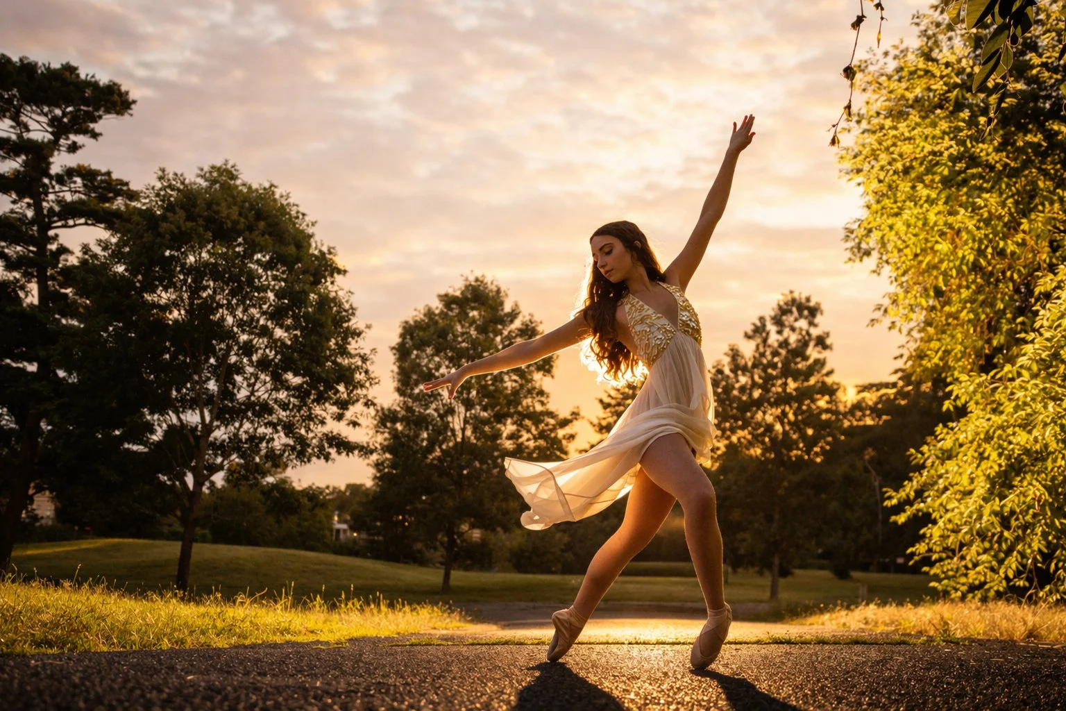 Sunset Dancer Portrait in Park