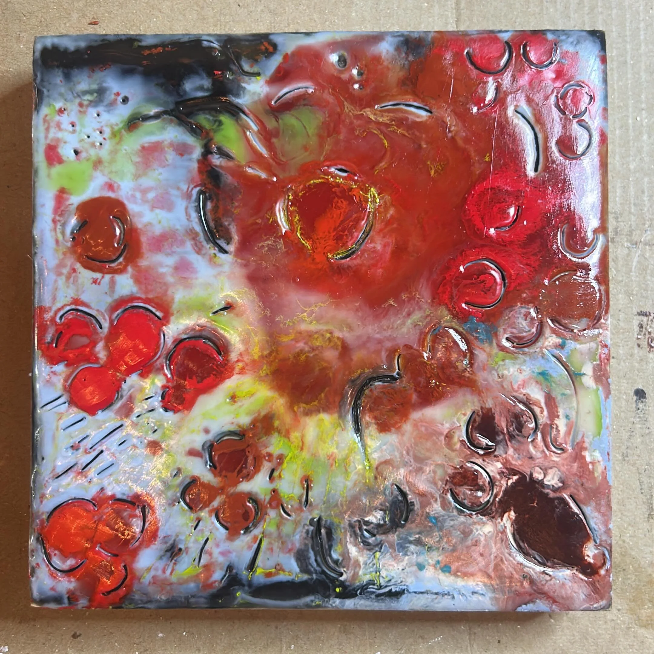 5&rdquo;x5&rdquo; encaustic work #encausticart #encausticartist