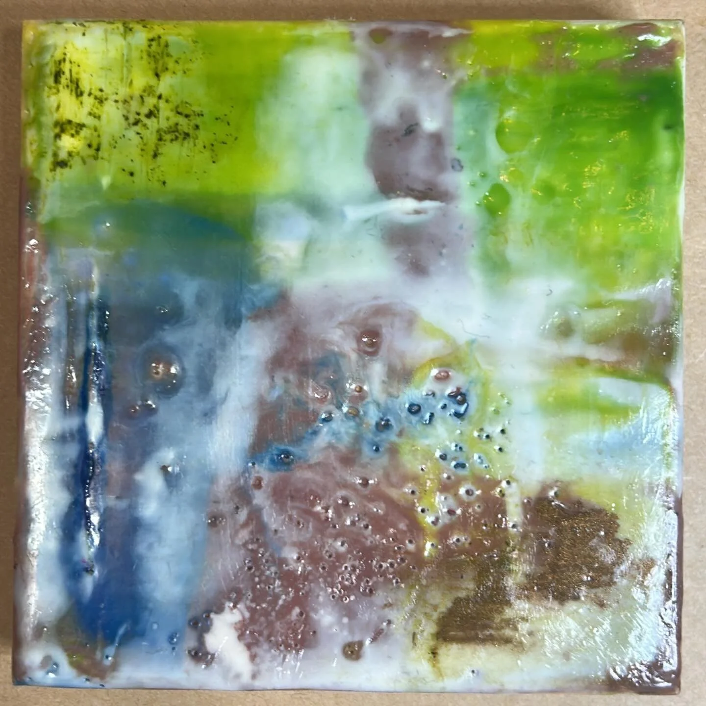 5x5&rdquo; #encausticpainting #encausticart
