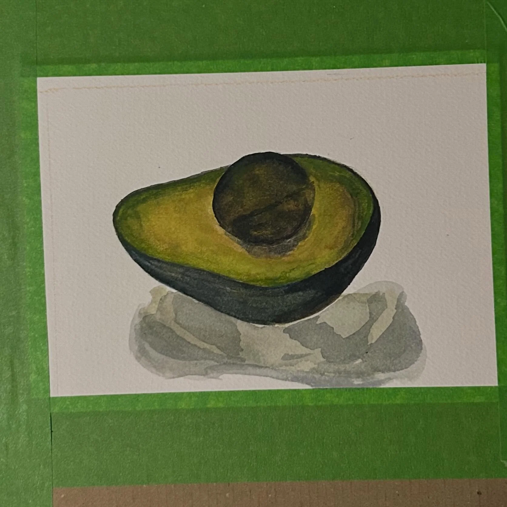 Working on saturation, shadows, and depth. #avocado #watercolorpractice