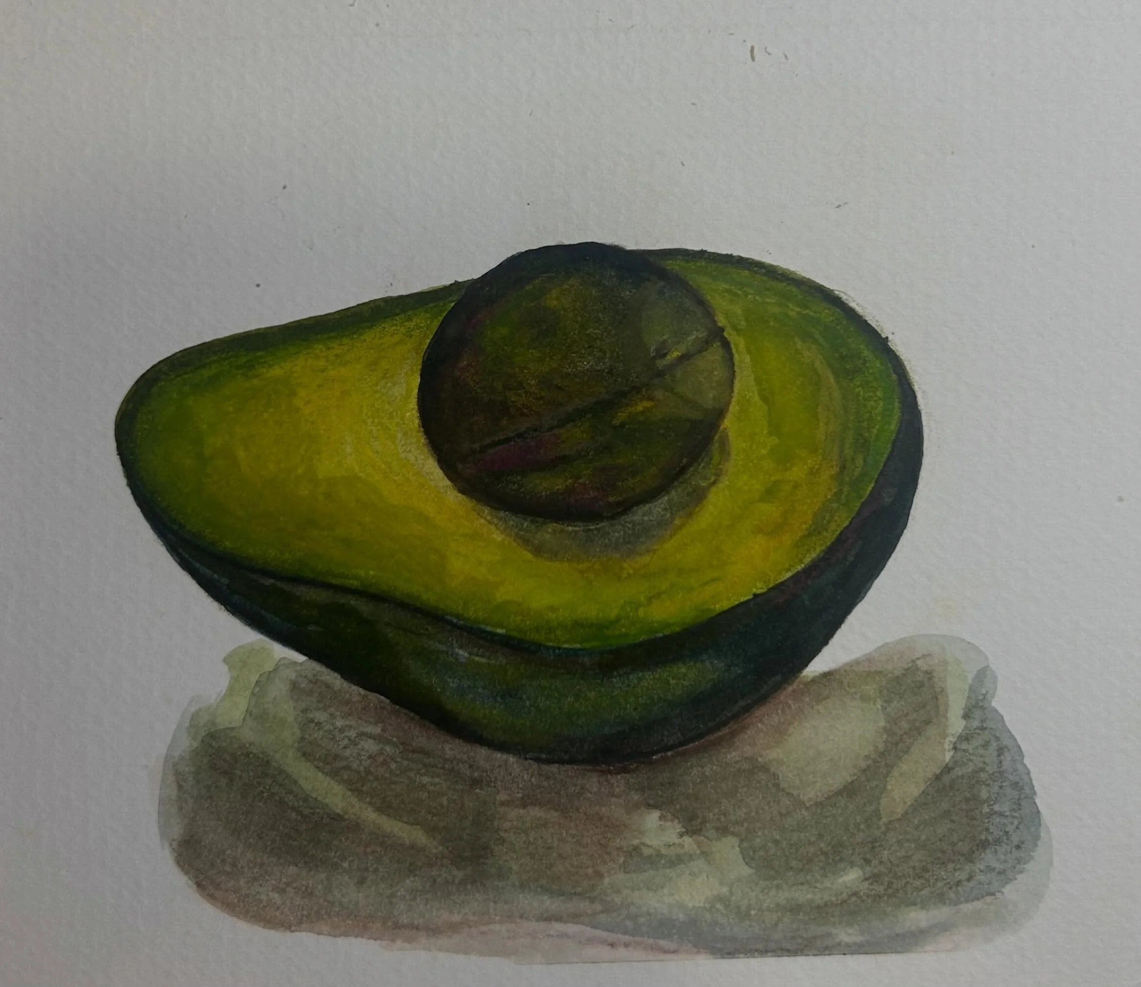 A year later, I&rsquo;m trying to paint another avocado, unfortunately I don&rsquo;t think I did that much better than last year&rsquo;s. Swipe to see last year&lsquo;s avocado I tried. I keep hoping that I&rsquo;m gonna see some improvements as I&rs