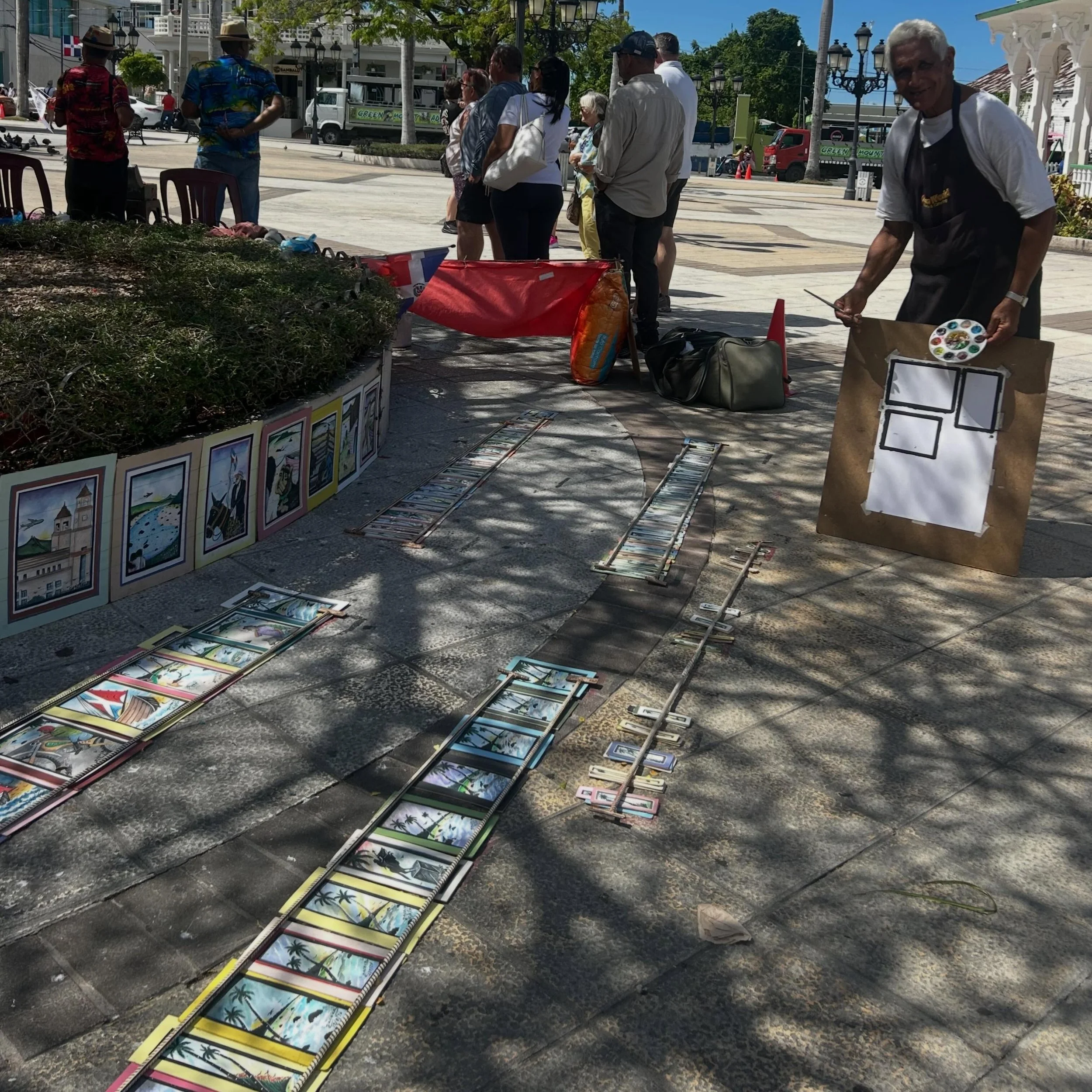 I met this #watercolorartist in #puertoplata named Daniel, who studied at an art academy in #santodomingo. I was in awe by the simple tools he used to make such beautiful work and didn&rsquo;t want to take too many photos of it out of respect- but if