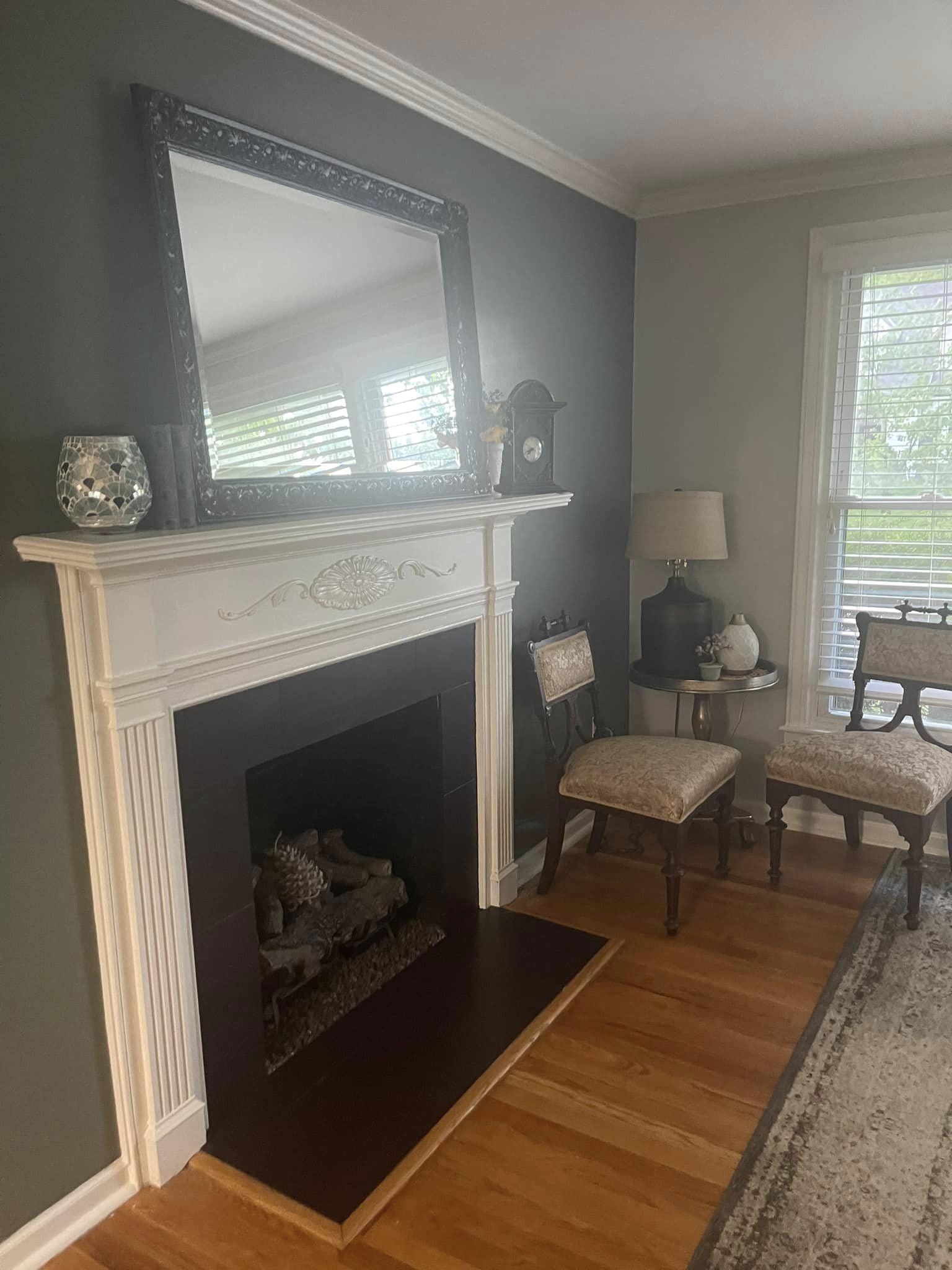 New fireplace and accent wall is now ready to decorate!