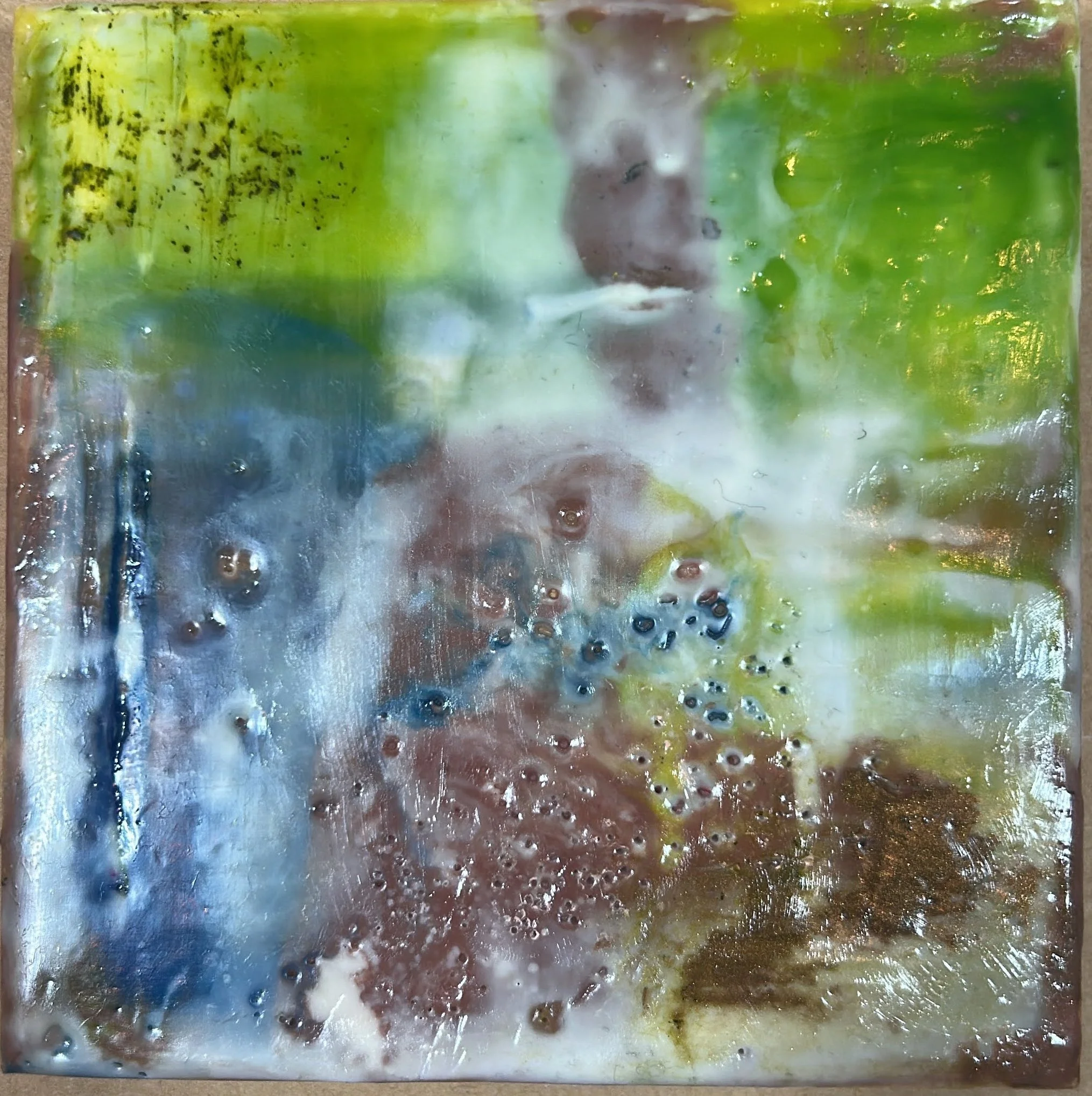 Everything is Going to be OK Encaustic painting on 5"x5" wood